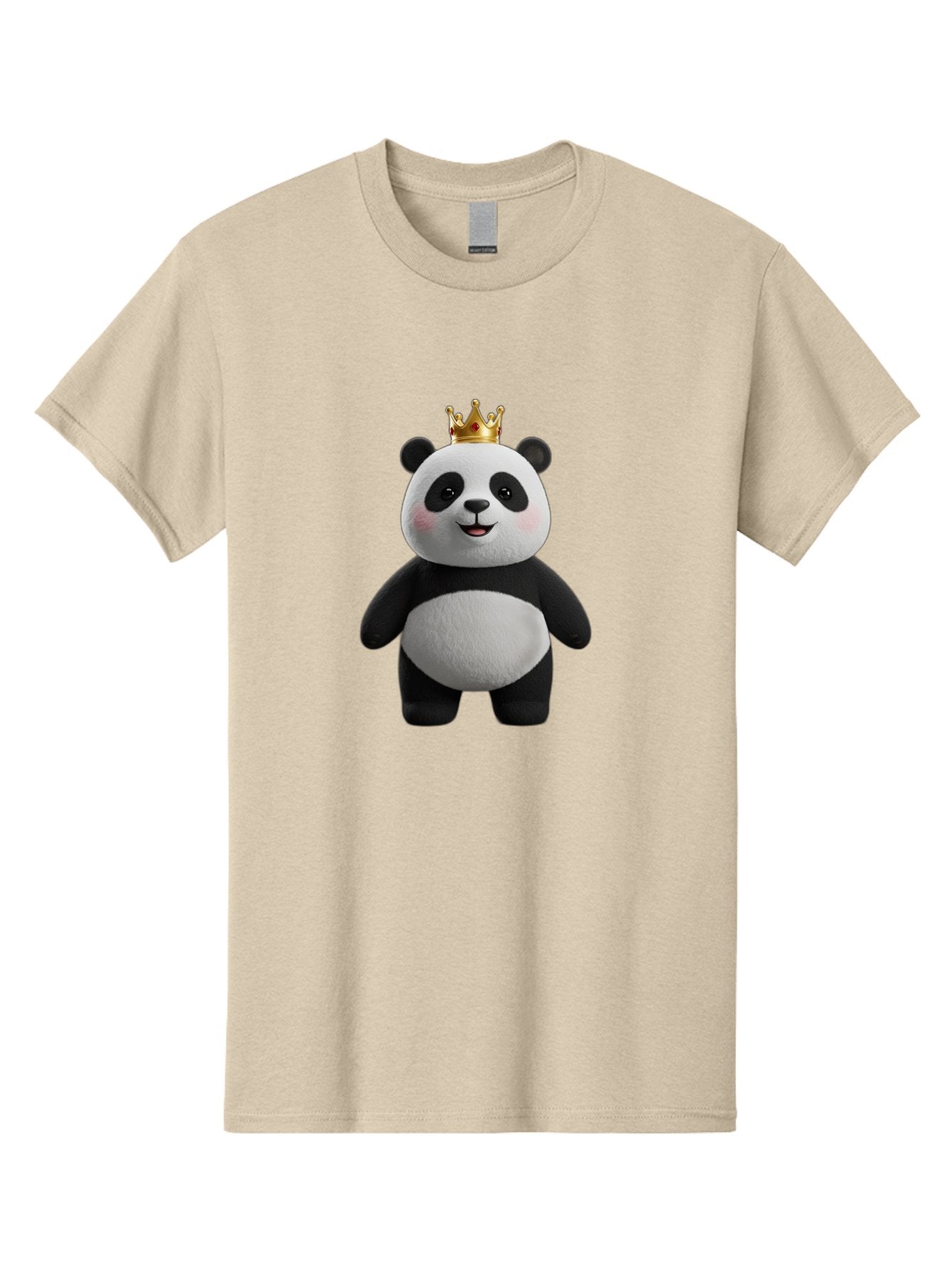 Panda-With-Crown-7 Men'S Graphic Tee, 100% Cotton, Comfortable Casual Summer Wear, Machine Washable, Cartoon Panda, Cute Animal, Panda Bear, Crown On Head, Regal Animal, Adorable Creature, Funny Character, Digital Art, Illustration, Bae614 13