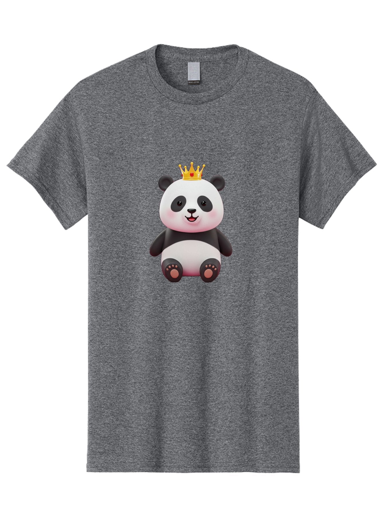 Panda-With-Gold-Crown-1 Men'S Graphic Tee, 100% Cotton, Comfortable Casual Summer Wear, Machine Washable, Cartoon Panda, Cute Panda, Panda Bear, King Panda, Crowned Animal, Regal Creature, Adorable Cartoon Character, Funny Animal, Royalty, Bae617 3