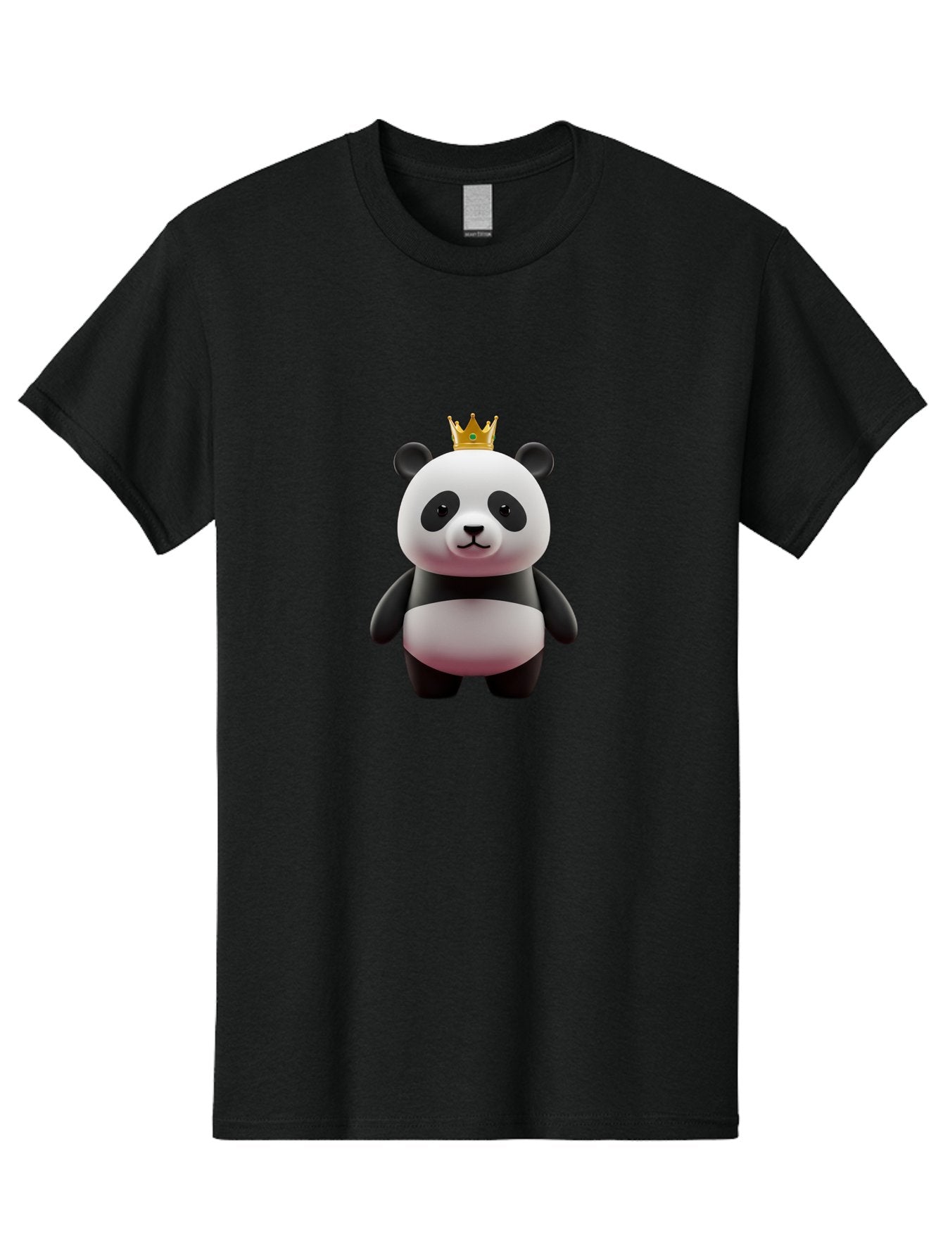 Panda-With-Gold-Crown Men'S Graphic Tee, 100% Cotton, Comfortable Casual Summer Wear, Machine Washable, Cartoon Panda, Panda Bear, Cute Animal, Crown On Head, Royal Treatment, Adorable Creature, Funny Character, 3D Illustration, Bae618 10