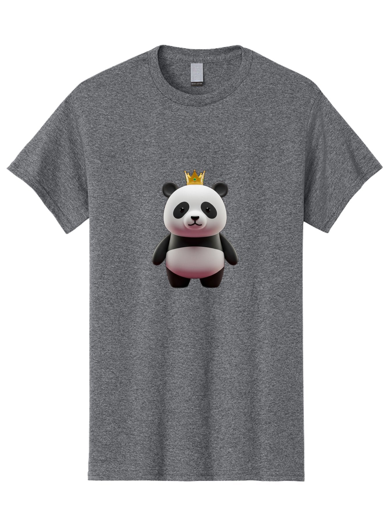 Panda-With-Gold-Crown Men'S Graphic Tee, 100% Cotton, Comfortable Casual Summer Wear, Machine Washable, Cartoon Panda, Panda Bear, Cute Animal, Crown On Head, Royal Treatment, Adorable Creature, Funny Character, 3D Illustration, Bae618 12