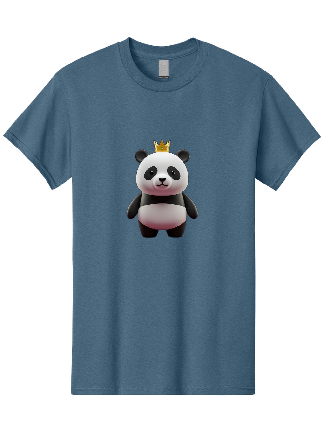 Panda-With-Gold-Crown Men'S Graphic Tee, 100% Cotton, Comfortable Casual Summer Wear, Machine Washable, Cartoon Panda, Panda Bear, Cute Animal, Crown On Head, Royal Treatment, Adorable Creature, Funny Character, 3D Illustration, Bae618 6