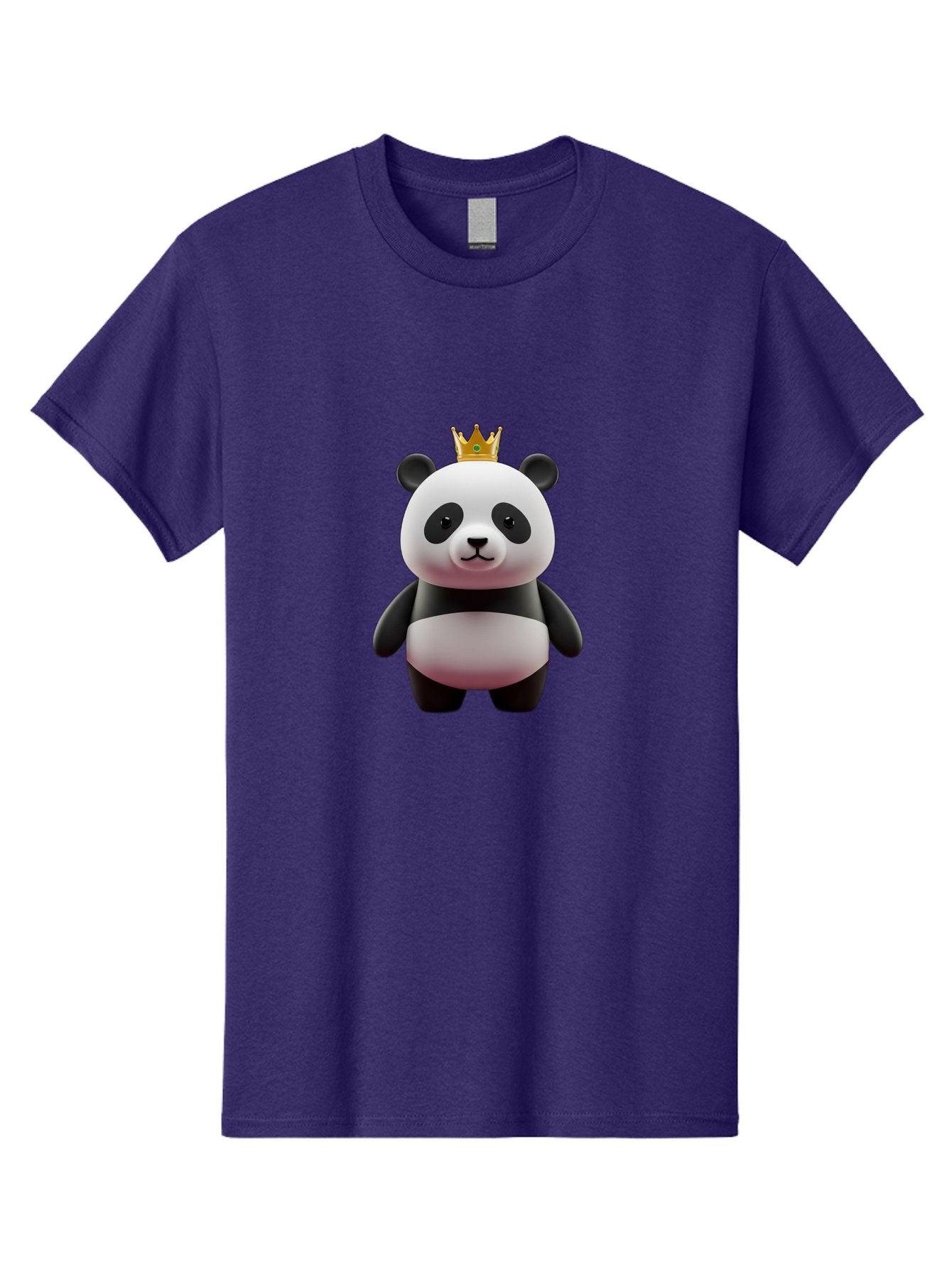 Panda-With-Gold-Crown Men'S Graphic Tee, 100% Cotton, Comfortable Casual Summer Wear, Machine Washable, Cartoon Panda, Panda Bear, Cute Animal, Crown On Head, Royal Treatment, Adorable Creature, Funny Character, 3D Illustration, Bae618 14