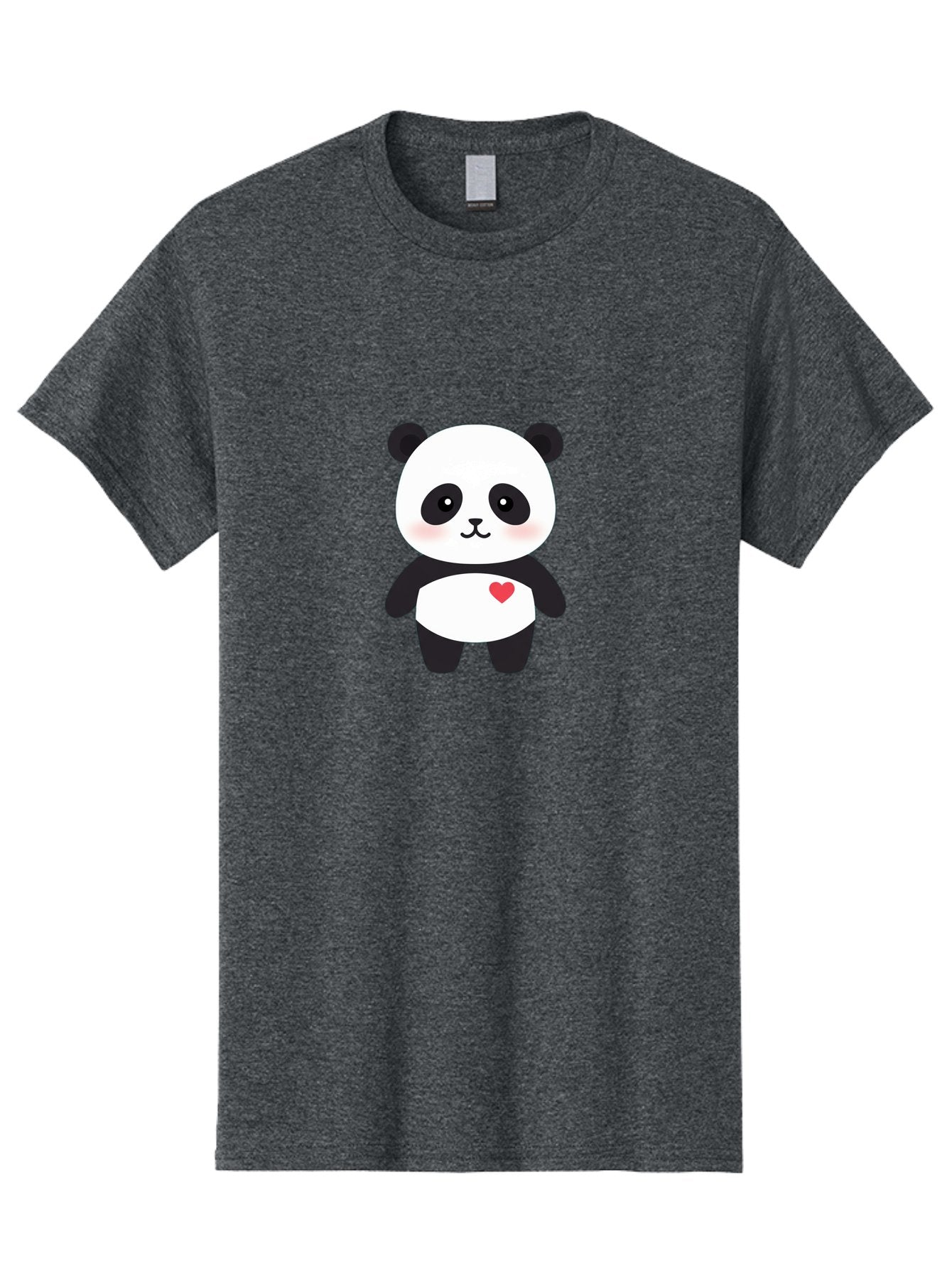 Panda Men'S Graphic Tee, 100% Cotton, Comfortable Casual Summer Wear, Machine Washable, Cute Cartoon Panda, Adorable Illustration, Sweet Panda Bear, Heart On Belly, Kawaii Character, Black And White Panda, Cartoon Love, Sweet Illustration, Bae626 14