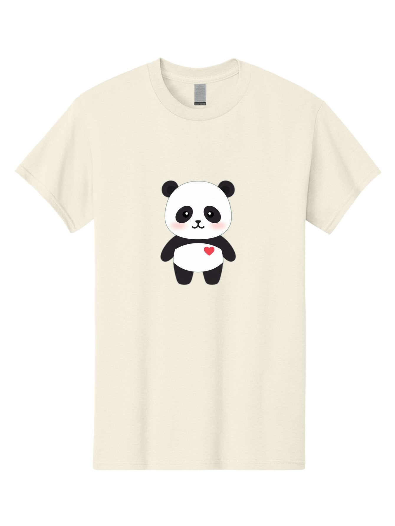 Panda Men'S Graphic Tee, 100% Cotton, Comfortable Casual Summer Wear, Machine Washable, Cute Cartoon Panda, Adorable Illustration, Sweet Panda Bear, Heart On Belly, Kawaii Character, Black And White Panda, Cartoon Love, Sweet Illustration, Bae626 11