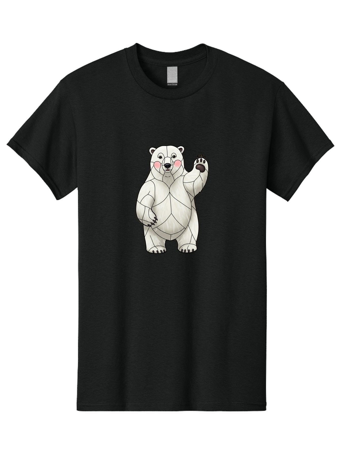 Paper-Polar-Bear-1 Men'S Graphic Tee, 100% Cotton, Comfortable Casual Summer Wear, Machine Washable, Paper Craft Polar Bear, Origami Bear, White Bear, Cartoon Bear, Friendly Bear, Waving Bear, Folded Paper Art, Cute Bear, Playful Bear, Bae628 8