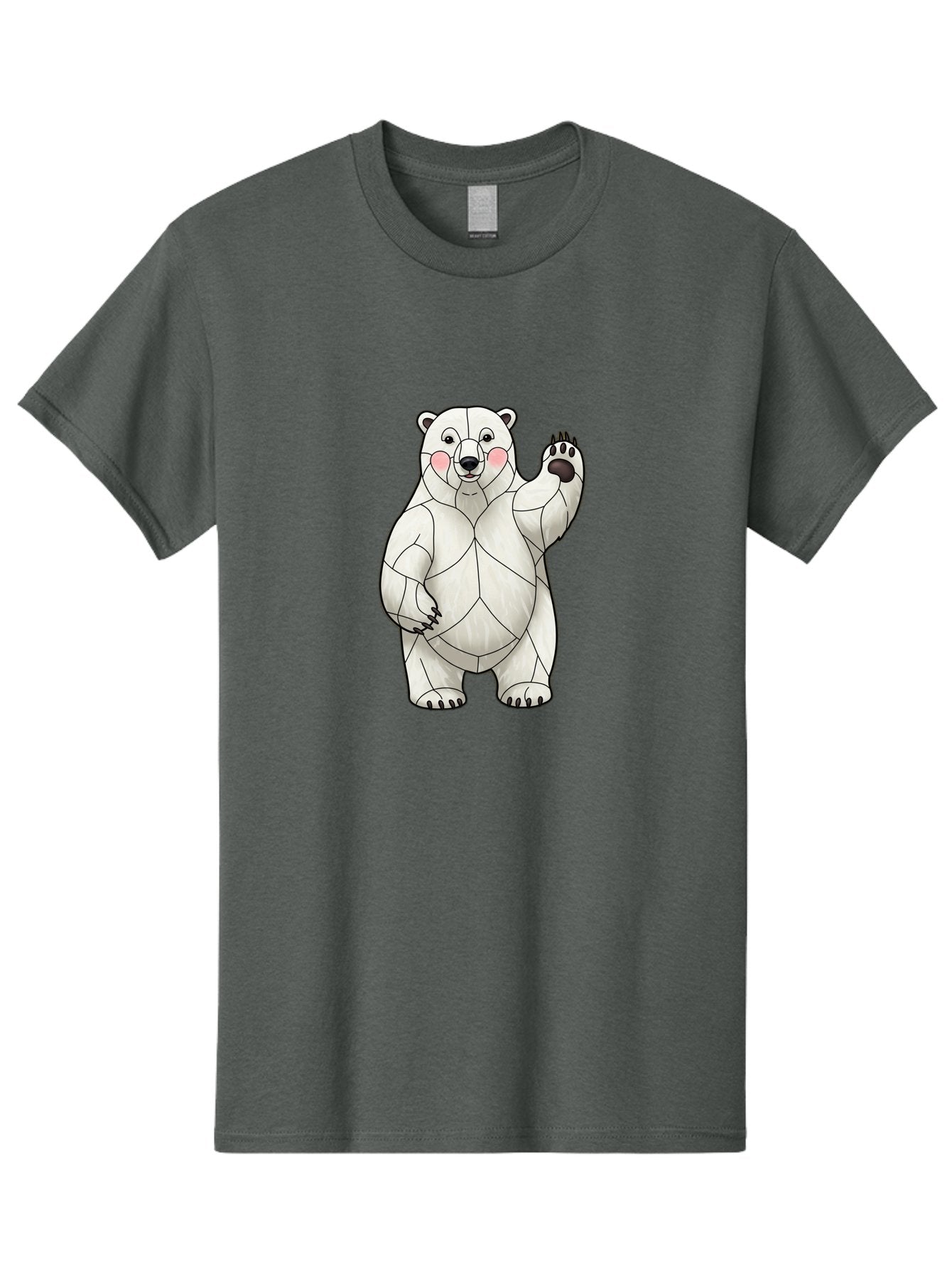 Paper-Polar-Bear-1 Men'S Graphic Tee, 100% Cotton, Comfortable Casual Summer Wear, Machine Washable, Paper Craft Polar Bear, Origami Bear, White Bear, Cartoon Bear, Friendly Bear, Waving Bear, Folded Paper Art, Cute Bear, Playful Bear, Bae628 7