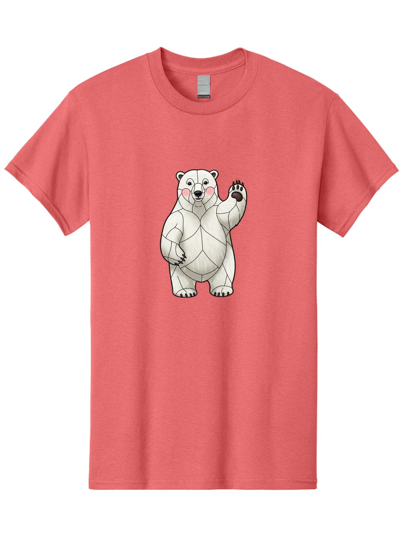 Paper-Polar-Bear-1 Men'S Graphic Tee, 100% Cotton, Comfortable Casual Summer Wear, Machine Washable, Paper Craft Polar Bear, Origami Bear, White Bear, Cartoon Bear, Friendly Bear, Waving Bear, Folded Paper Art, Cute Bear, Playful Bear, Bae628 6