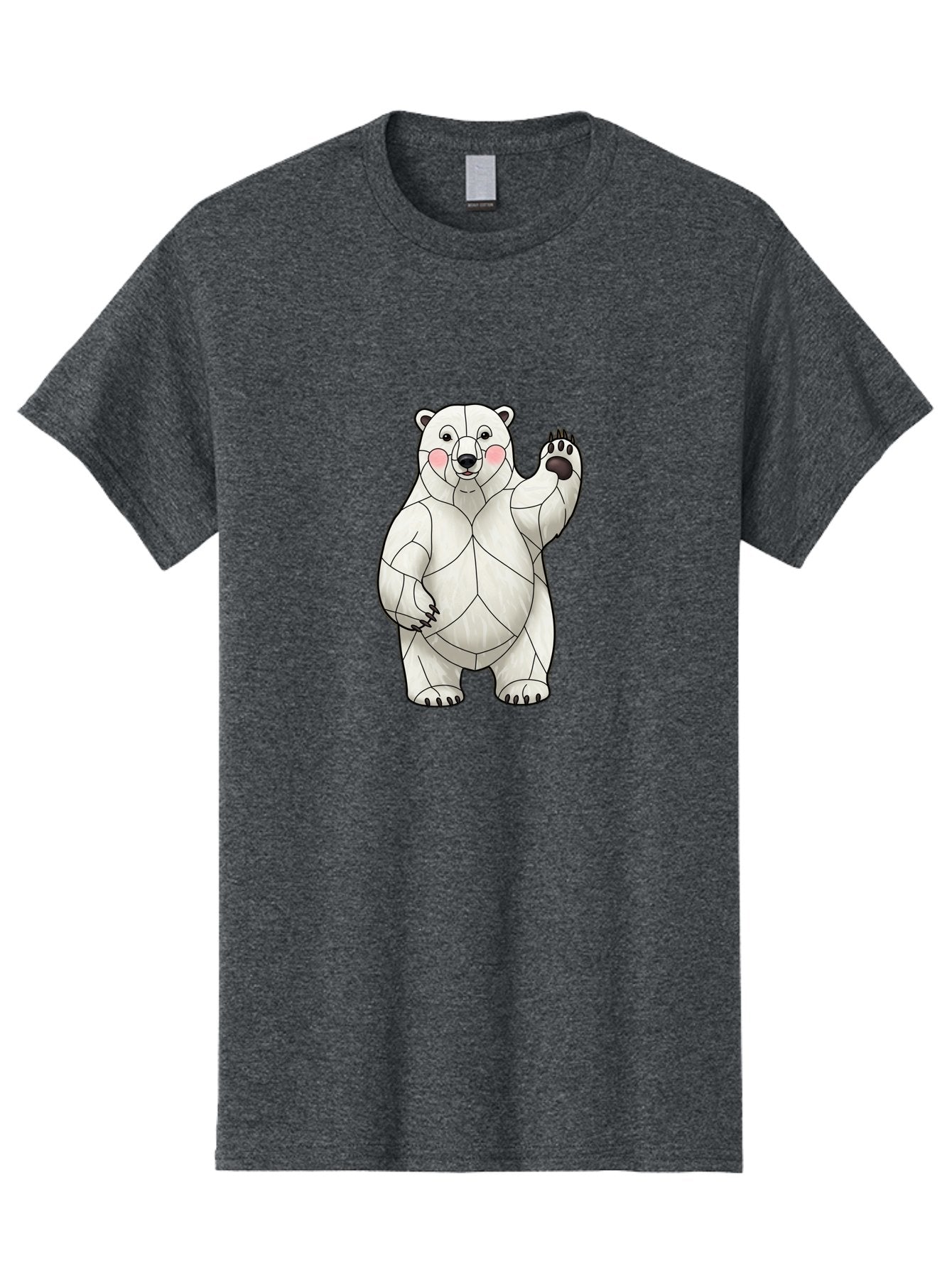 Paper-Polar-Bear-1 Men'S Graphic Tee, 100% Cotton, Comfortable Casual Summer Wear, Machine Washable, Paper Craft Polar Bear, Origami Bear, White Bear, Cartoon Bear, Friendly Bear, Waving Bear, Folded Paper Art, Cute Bear, Playful Bear, Bae628