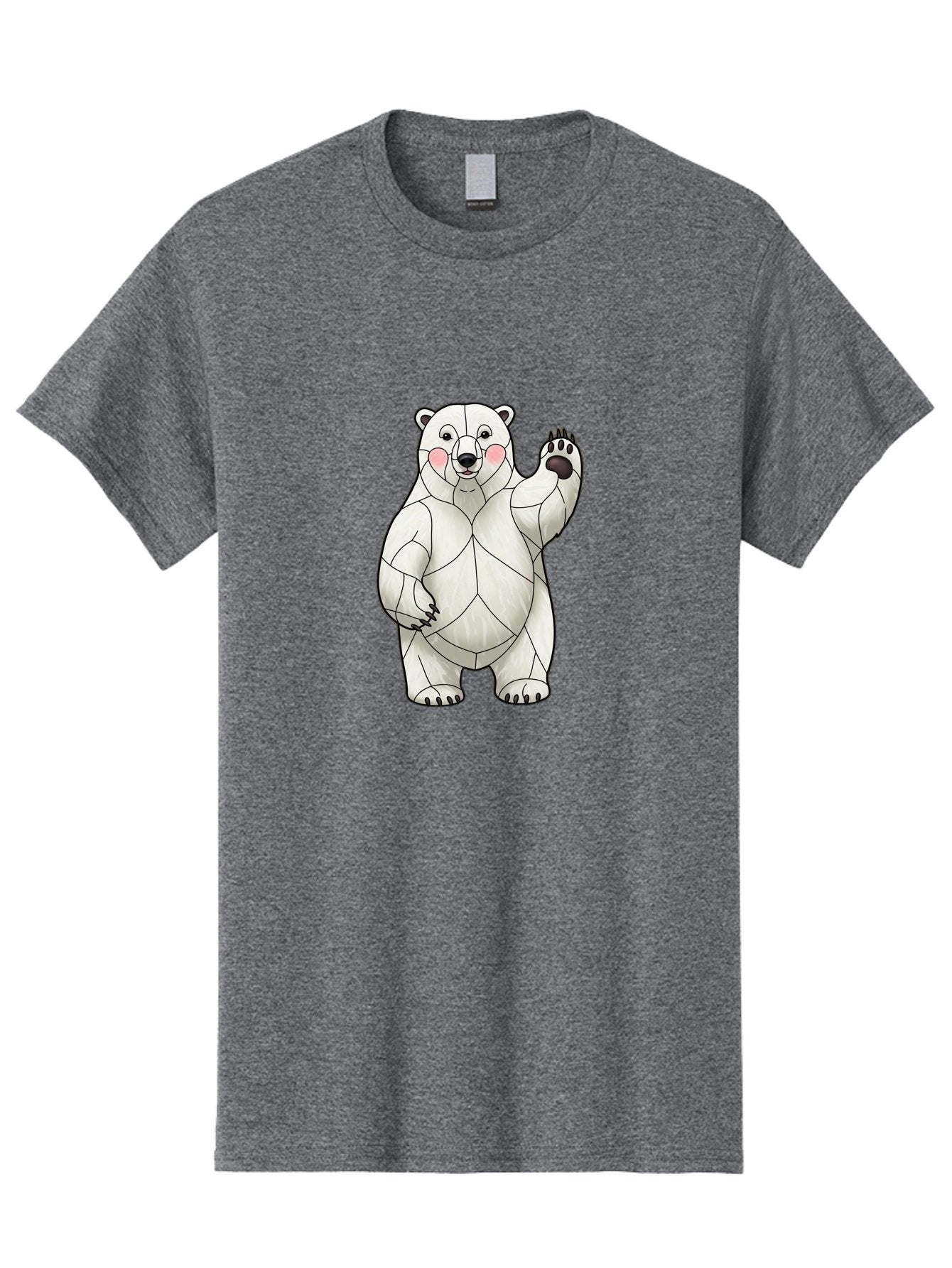 Paper-Polar-Bear-1 Men'S Graphic Tee, 100% Cotton, Comfortable Casual Summer Wear, Machine Washable, Paper Craft Polar Bear, Origami Bear, White Bear, Cartoon Bear, Friendly Bear, Waving Bear, Folded Paper Art, Cute Bear, Playful Bear, Bae628 11