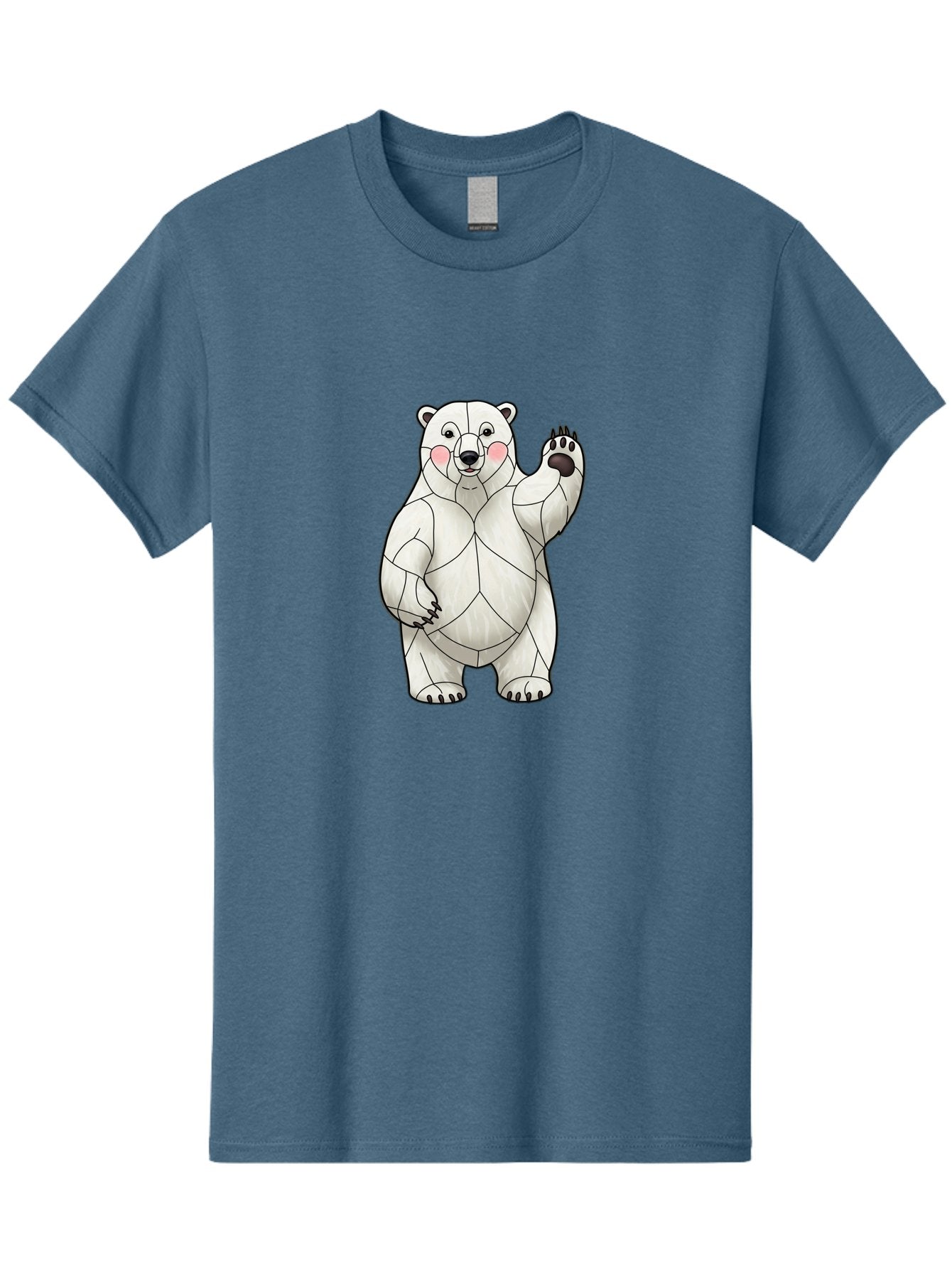 Paper-Polar-Bear-1 Men'S Graphic Tee, 100% Cotton, Comfortable Casual Summer Wear, Machine Washable, Paper Craft Polar Bear, Origami Bear, White Bear, Cartoon Bear, Friendly Bear, Waving Bear, Folded Paper Art, Cute Bear, Playful Bear, Bae628 9