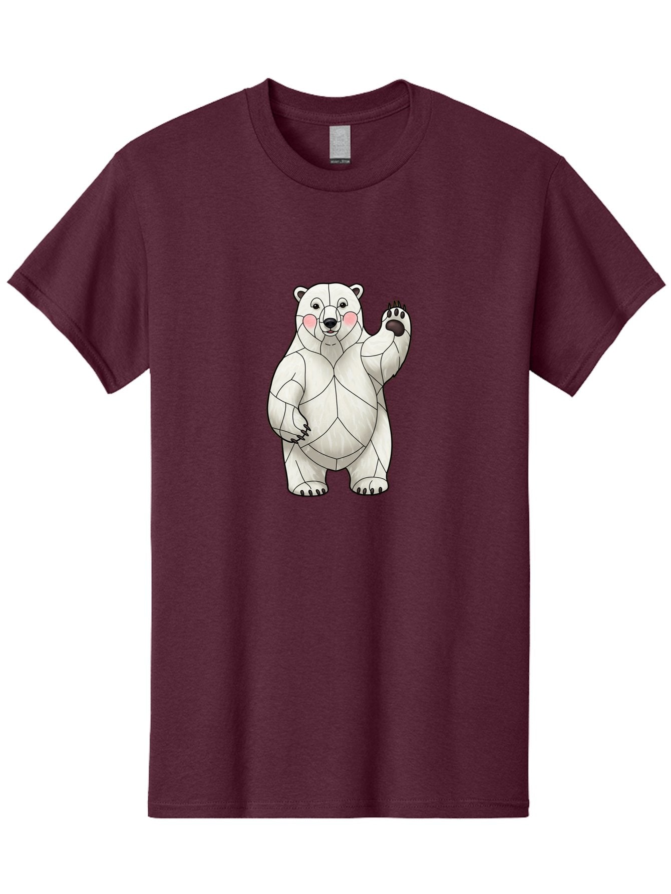 Paper-Polar-Bear-1 Men'S Graphic Tee, 100% Cotton, Comfortable Casual Summer Wear, Machine Washable, Paper Craft Polar Bear, Origami Bear, White Bear, Cartoon Bear, Friendly Bear, Waving Bear, Folded Paper Art, Cute Bear, Playful Bear, Bae628 13