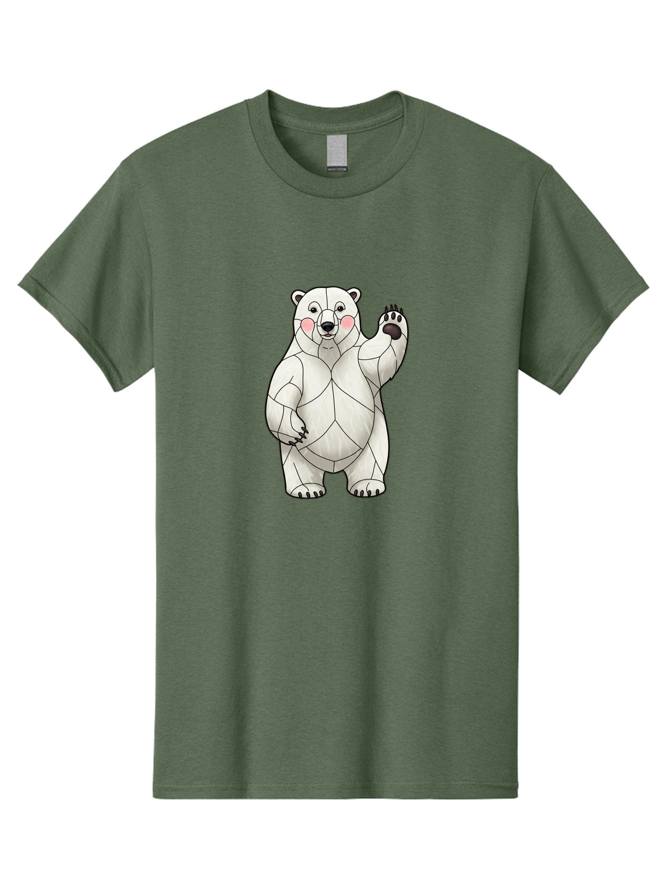 Paper-Polar-Bear-1 Men'S Graphic Tee, 100% Cotton, Comfortable Casual Summer Wear, Machine Washable, Paper Craft Polar Bear, Origami Bear, White Bear, Cartoon Bear, Friendly Bear, Waving Bear, Folded Paper Art, Cute Bear, Playful Bear, Bae628 10