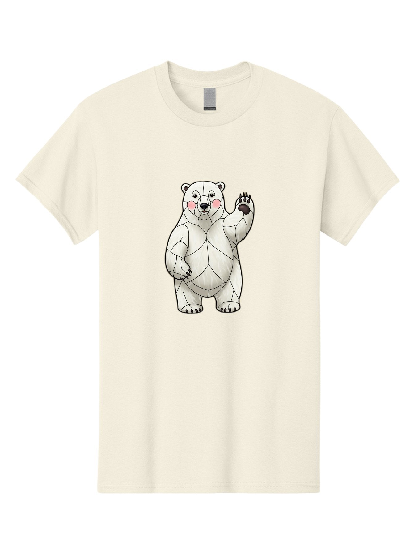 Paper-Polar-Bear-1 Men'S Graphic Tee, 100% Cotton, Comfortable Casual Summer Wear, Machine Washable, Paper Craft Polar Bear, Origami Bear, White Bear, Cartoon Bear, Friendly Bear, Waving Bear, Folded Paper Art, Cute Bear, Playful Bear, Bae628 12