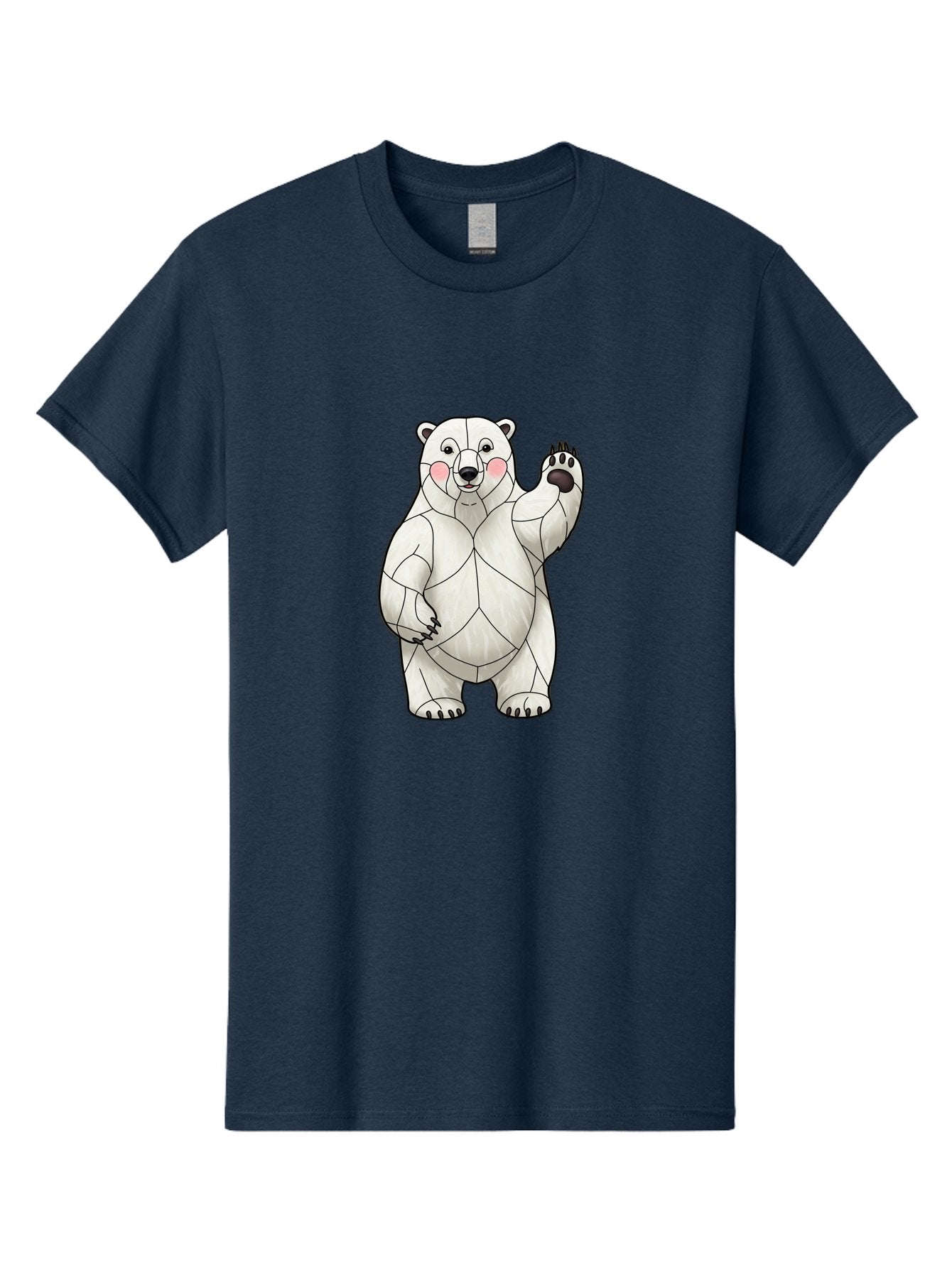 Paper-Polar-Bear-1 Men'S Graphic Tee, 100% Cotton, Comfortable Casual Summer Wear, Machine Washable, Paper Craft Polar Bear, Origami Bear, White Bear, Cartoon Bear, Friendly Bear, Waving Bear, Folded Paper Art, Cute Bear, Playful Bear, Bae628