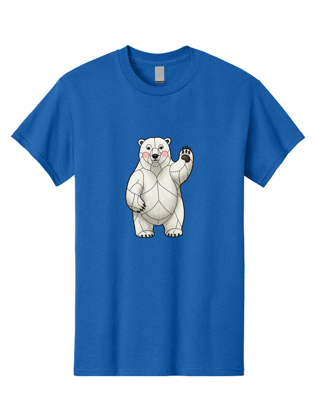 Paper-Polar-Bear-1 Men'S Graphic Tee, 100% Cotton, Comfortable Casual Summer Wear, Machine Washable, Paper Craft Polar Bear, Origami Bear, White Bear, Cartoon Bear, Friendly Bear, Waving Bear, Folded Paper Art, Cute Bear, Playful Bear, Bae628 5