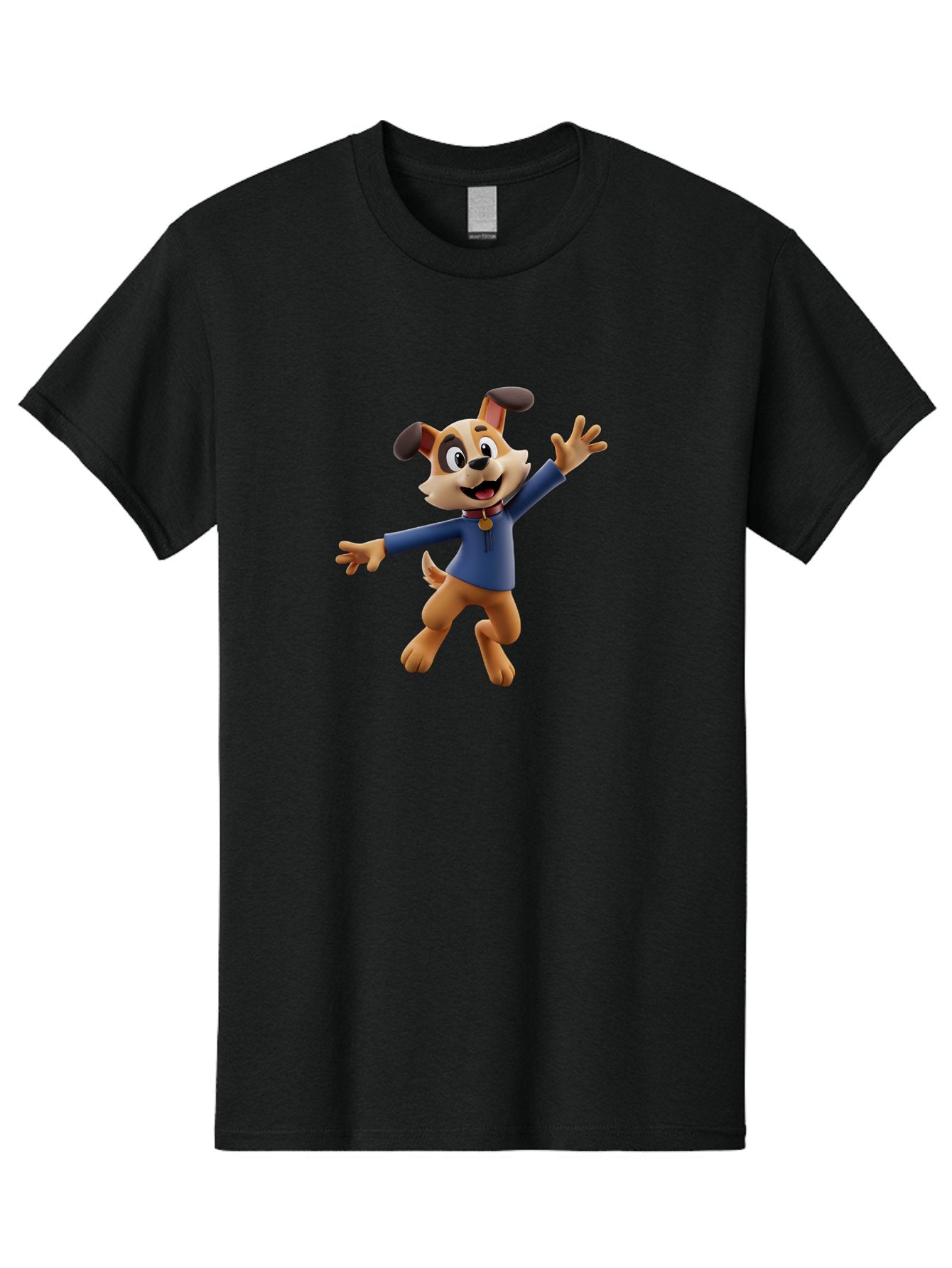 Paw-Patrol Men'S Graphic Tee, 100% Cotton, Comfortable Casual Summer Wear, Machine Washable, Cartoon Dog, Happy Dog, Dog Character, Playful Pup, Paw Patrol Mascot, Dog In Blue Shirt, Animated Canine, Fun Loving Dog, Dog With Outstretched Arms Bae630