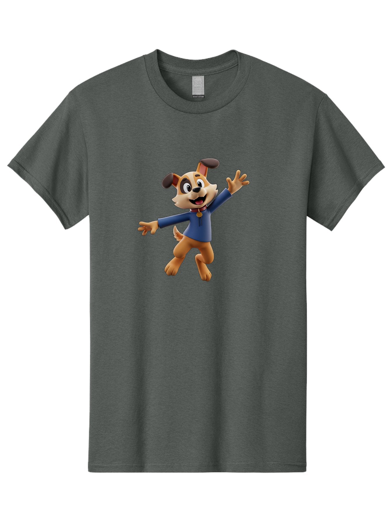 Paw-Patrol Men'S Graphic Tee, 100% Cotton, Comfortable Casual Summer Wear, Machine Washable, Cartoon Dog, Happy Dog, Dog Character, Playful Pup, Paw Patrol Mascot, Dog In Blue Shirt, Animated Canine, Fun Loving Dog, Dog With Outstretched Arms Bae630 6