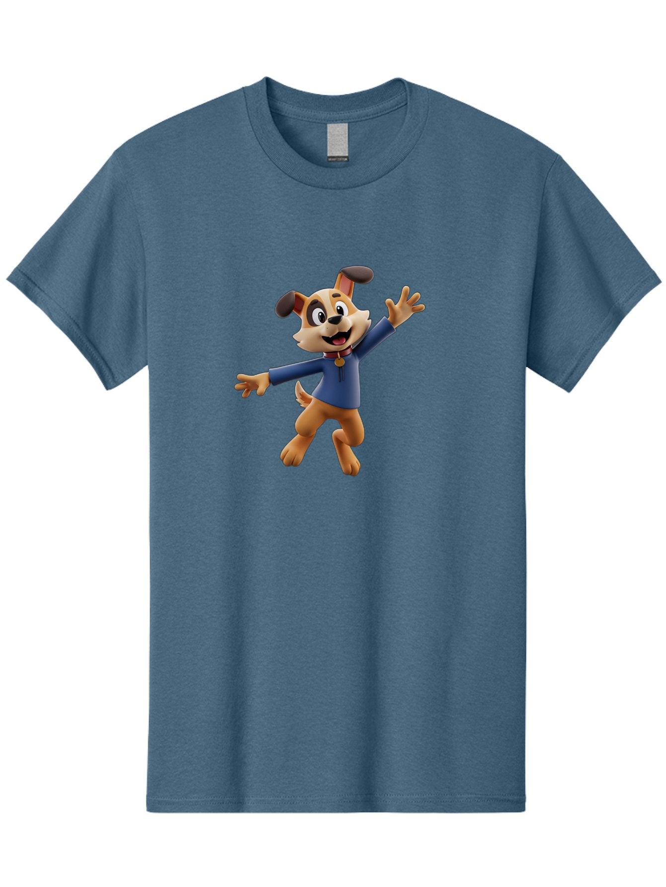 Paw-Patrol Men'S Graphic Tee, 100% Cotton, Comfortable Casual Summer Wear, Machine Washable, Cartoon Dog, Happy Dog, Dog Character, Playful Pup, Paw Patrol Mascot, Dog In Blue Shirt, Animated Canine, Fun Loving Dog, Dog With Outstretched Arms Bae630 9