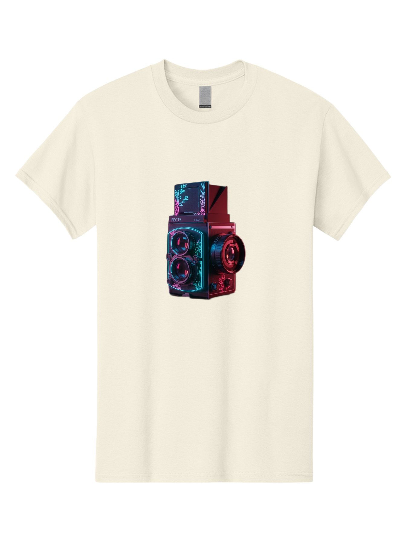 Pects-Lumary Men'S Graphic Tee, 100% Cotton, Comfortable Casual Summer Wear, Machine Washable, Pects Lumary Camera, Professional Photography, Neon Lights, Futuristic Design, Camera Equipment, Floral Patterns, Vibrant Colors, Photography Gear, Bae631 10
