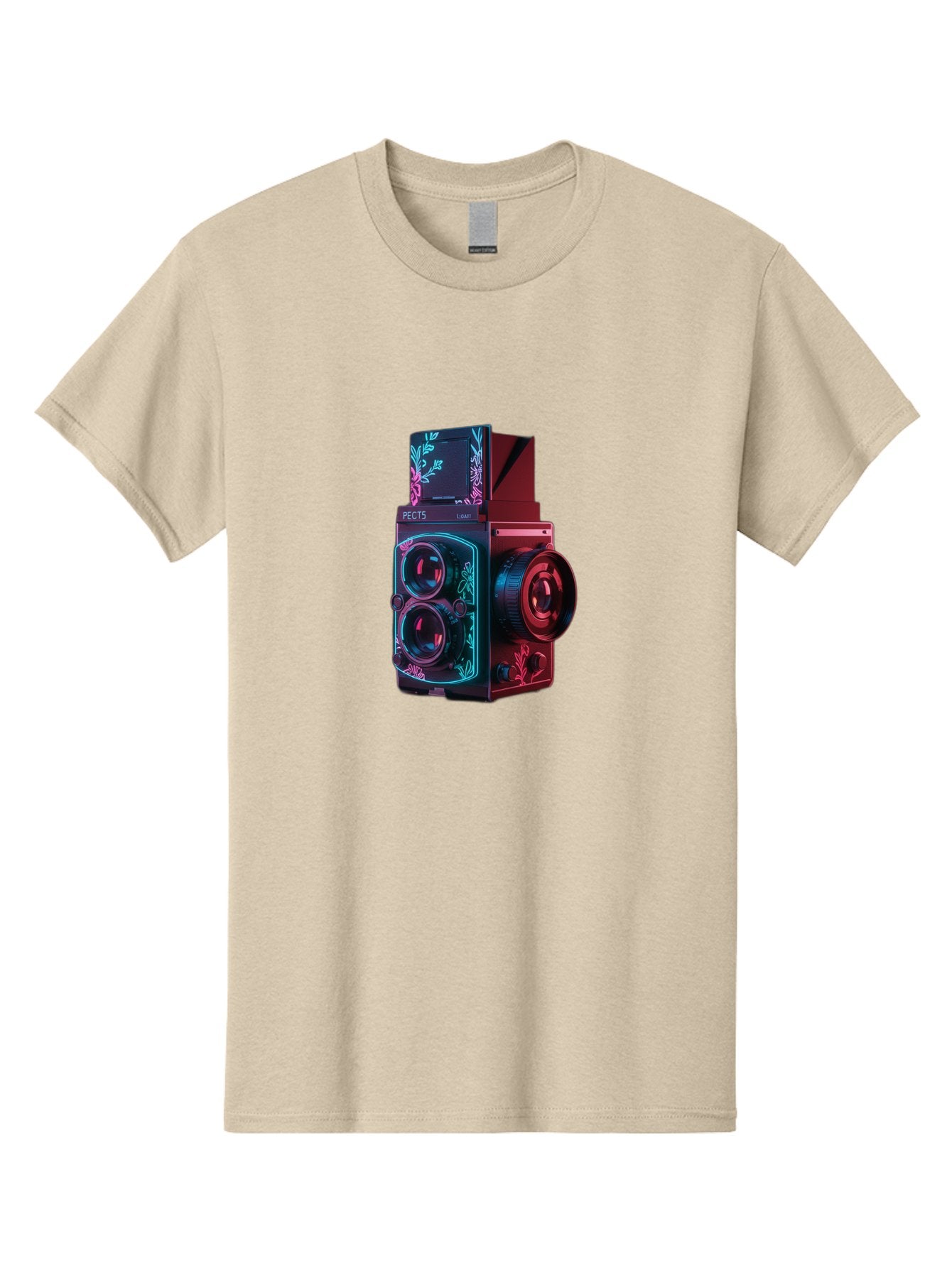 Pects-Lumary Men'S Graphic Tee, 100% Cotton, Comfortable Casual Summer Wear, Machine Washable, Pects Lumary Camera, Professional Photography, Neon Lights, Futuristic Design, Camera Equipment, Floral Patterns, Vibrant Colors, Photography Gear, Bae631 14