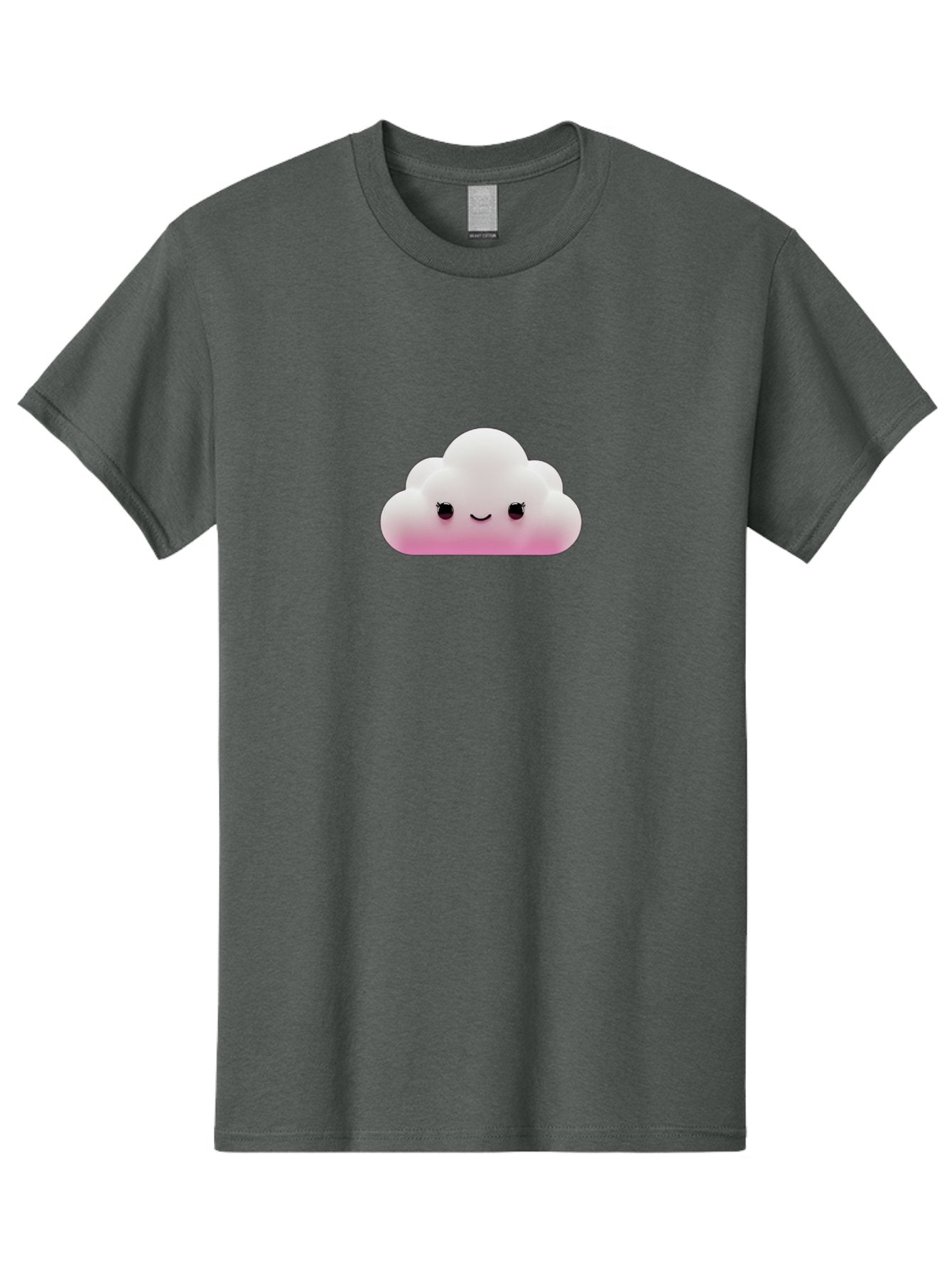 Pink-Cloud-1 Men'S Graphic Tee, 100% Cotton, Comfortable Casual Summer Wear, Machine Washable, Cute Cloud, Cartoon Character, Smiling Face, Fluffy Cloud, Soft Pink, Whimsical Design, Kawaii Art, Digital Illustration, Happy Cloud Bae633 8