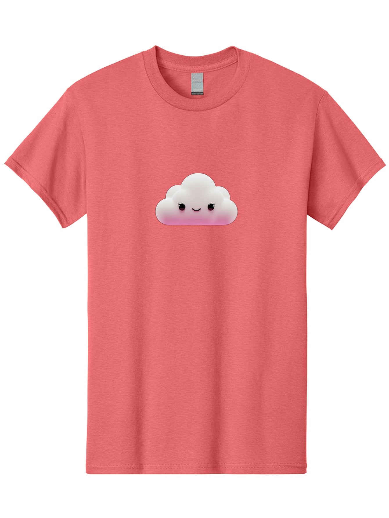 Pink-Cloud-1 Men'S Graphic Tee, 100% Cotton, Comfortable Casual Summer Wear, Machine Washable, Cute Cloud, Cartoon Character, Smiling Face, Fluffy Cloud, Soft Pink, Whimsical Design, Kawaii Art, Digital Illustration, Happy Cloud Bae633 12