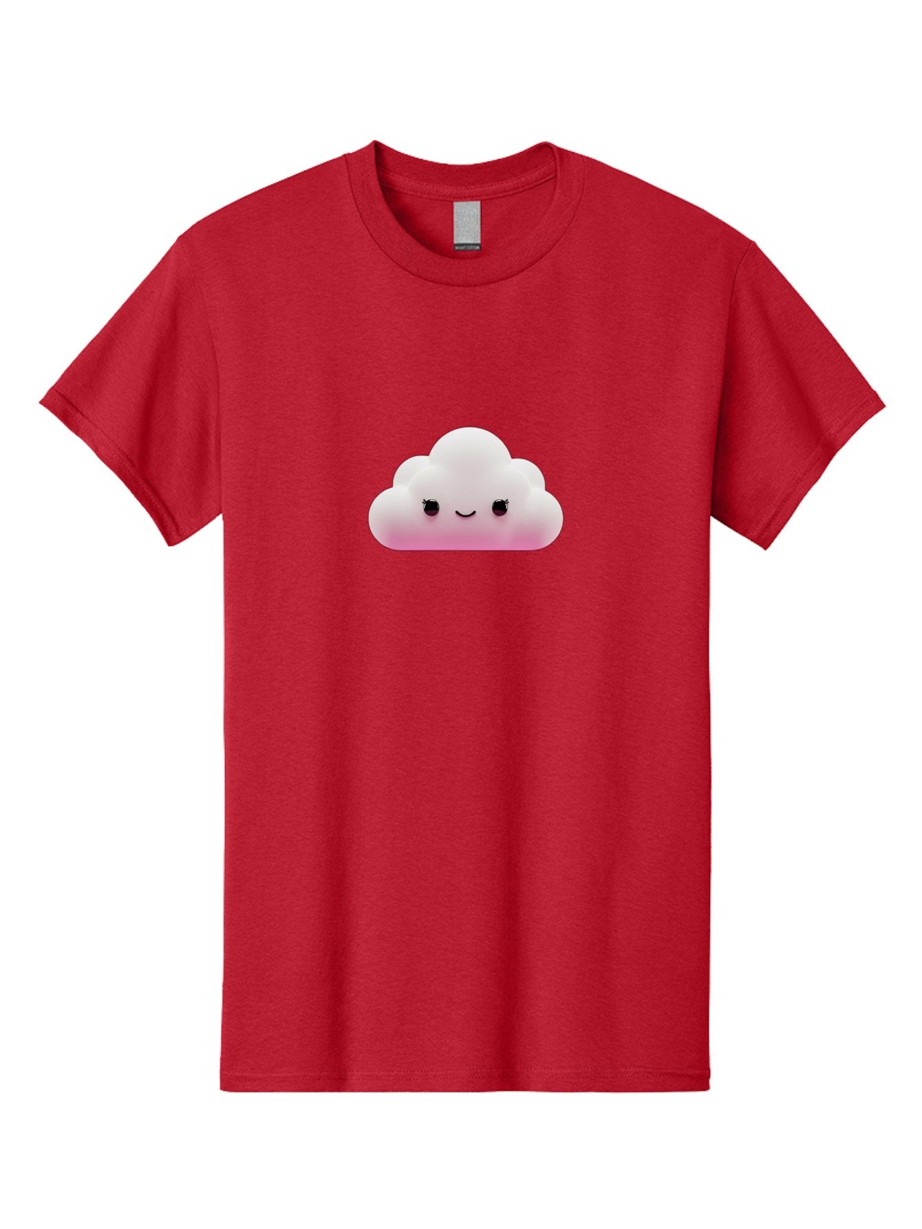 Pink-Cloud-1 Men'S Graphic Tee, 100% Cotton, Comfortable Casual Summer Wear, Machine Washable, Cute Cloud, Cartoon Character, Smiling Face, Fluffy Cloud, Soft Pink, Whimsical Design, Kawaii Art, Digital Illustration, Happy Cloud Bae633 6