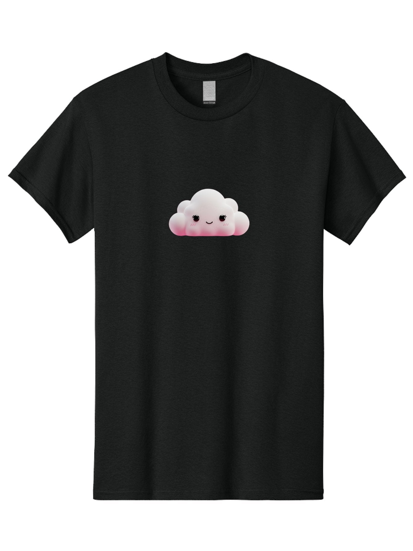 Pink-Cloud Men'S Graphic Tee, 100% Cotton, Comfortable Casual Summer Wear, Machine Washable, Kawaii Cloud, Cute Cartoon Character, Smiling Face, Fluffy White Cloud, Pastel Colors, Cheerful Design, Adorable Illustration, Fluffy Texture Bae634 12