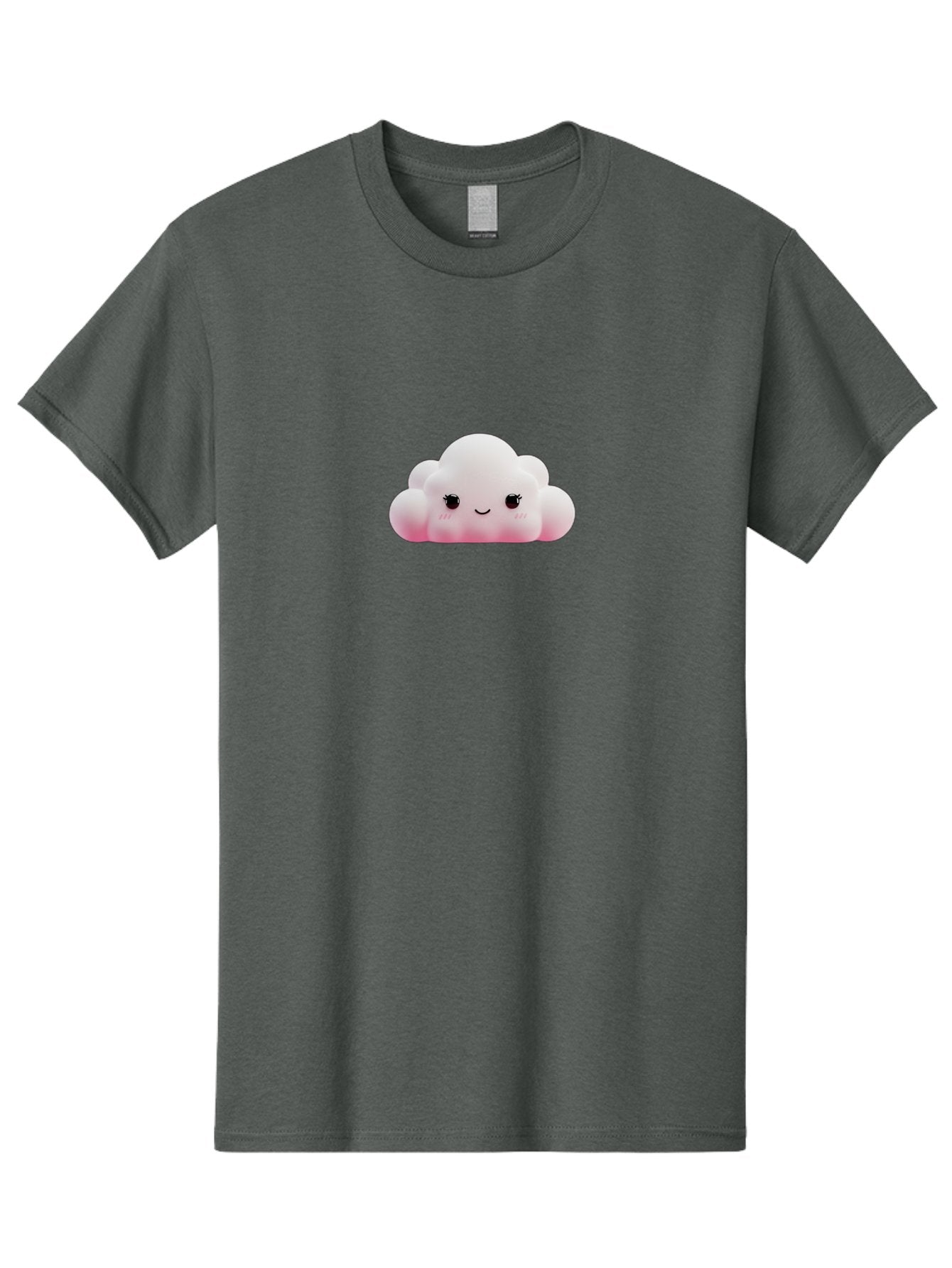 Pink-Cloud Men'S Graphic Tee, 100% Cotton, Comfortable Casual Summer Wear, Machine Washable, Kawaii Cloud, Cute Cartoon Character, Smiling Face, Fluffy White Cloud, Pastel Colors, Cheerful Design, Adorable Illustration, Fluffy Texture Bae634 13