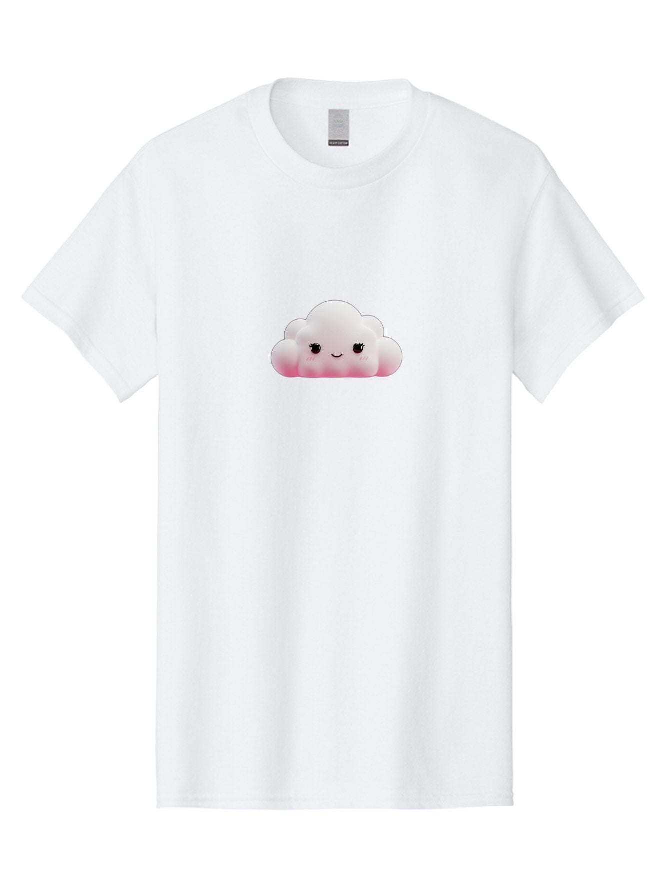 Pink-Cloud Men'S Graphic Tee, 100% Cotton, Comfortable Casual Summer Wear, Machine Washable, Kawaii Cloud, Cute Cartoon Character, Smiling Face, Fluffy White Cloud, Pastel Colors, Cheerful Design, Adorable Illustration, Fluffy Texture Bae634 14