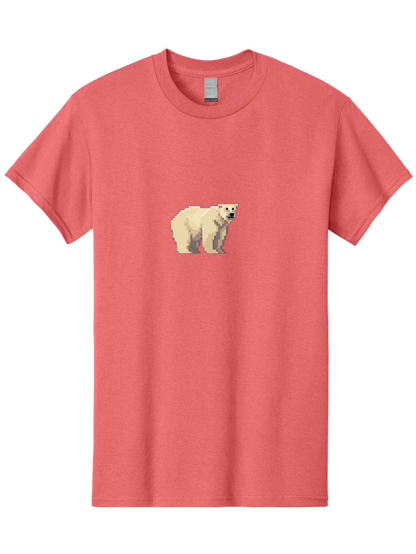 Pixel-Polar-Bear Men'S Graphic Tee, 100% Cotton, Comfortable Casual Summer Wear, Machine Washable, Pixel Art, Polar Bear, White Bear, Arctic Animal, Cartoon Style, Pixelated Graphics, Wildlife Illustration, Digital Art, Retro Aesthetic, Bae636 15