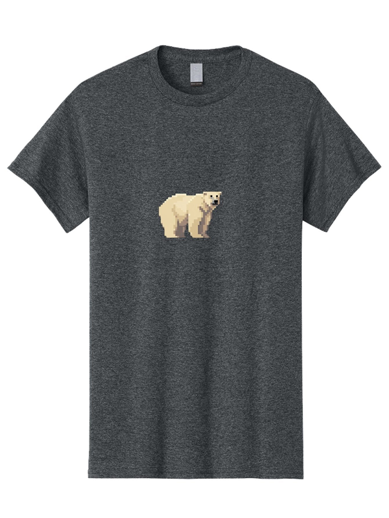 Pixel-Polar-Bear Men'S Graphic Tee, 100% Cotton, Comfortable Casual Summer Wear, Machine Washable, Pixel Art, Polar Bear, White Bear, Arctic Animal, Cartoon Style, Pixelated Graphics, Wildlife Illustration, Digital Art, Retro Aesthetic, Bae636 7