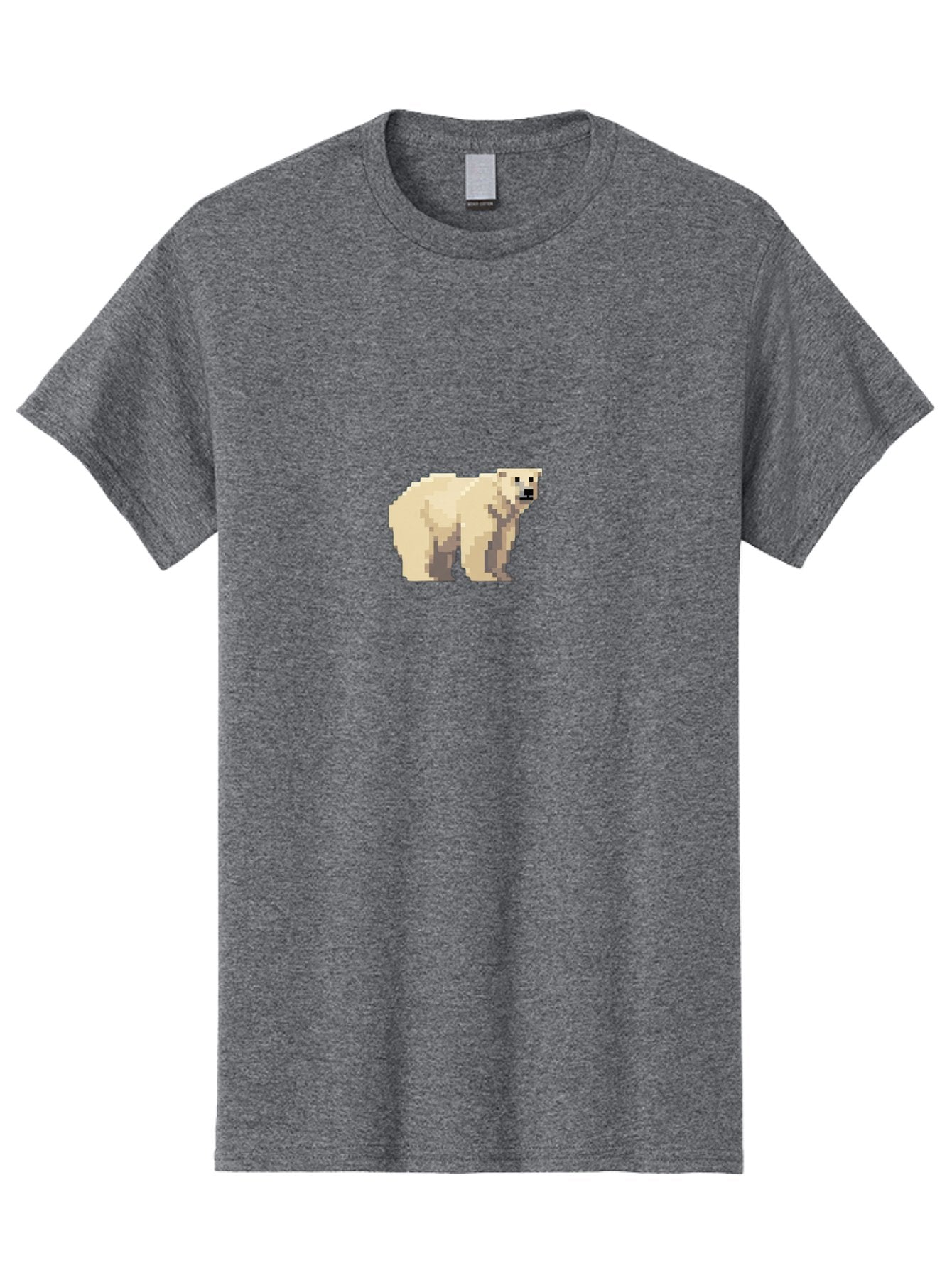 Pixel-Polar-Bear Men'S Graphic Tee, 100% Cotton, Comfortable Casual Summer Wear, Machine Washable, Pixel Art, Polar Bear, White Bear, Arctic Animal, Cartoon Style, Pixelated Graphics, Wildlife Illustration, Digital Art, Retro Aesthetic, Bae636 3
