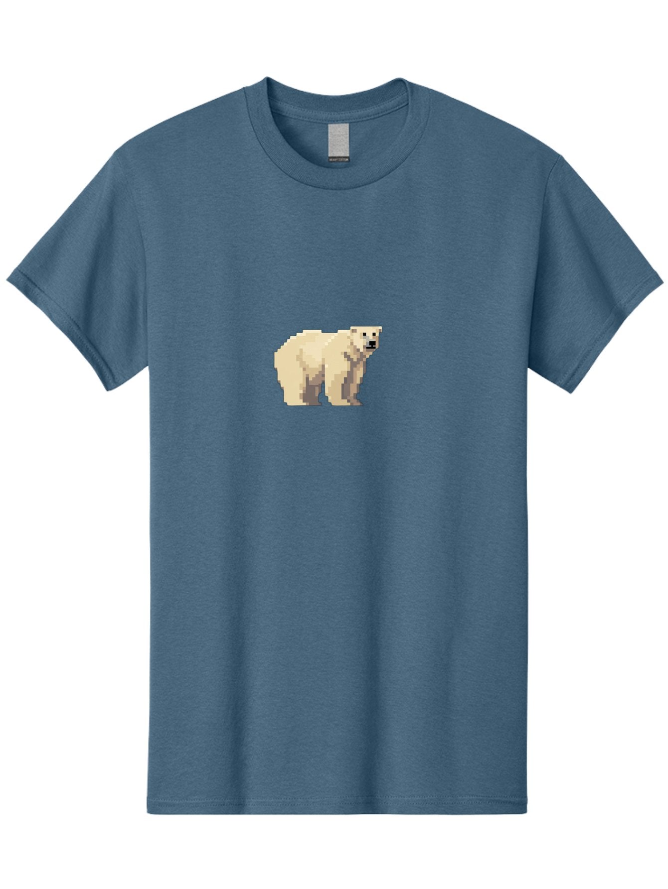 Pixel-Polar-Bear Men'S Graphic Tee, 100% Cotton, Comfortable Casual Summer Wear, Machine Washable, Pixel Art, Polar Bear, White Bear, Arctic Animal, Cartoon Style, Pixelated Graphics, Wildlife Illustration, Digital Art, Retro Aesthetic, Bae636 11
