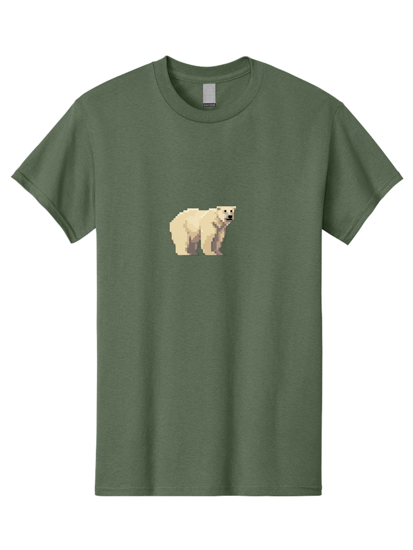 Pixel-Polar-Bear Men'S Graphic Tee, 100% Cotton, Comfortable Casual Summer Wear, Machine Washable, Pixel Art, Polar Bear, White Bear, Arctic Animal, Cartoon Style, Pixelated Graphics, Wildlife Illustration, Digital Art, Retro Aesthetic, Bae636 8