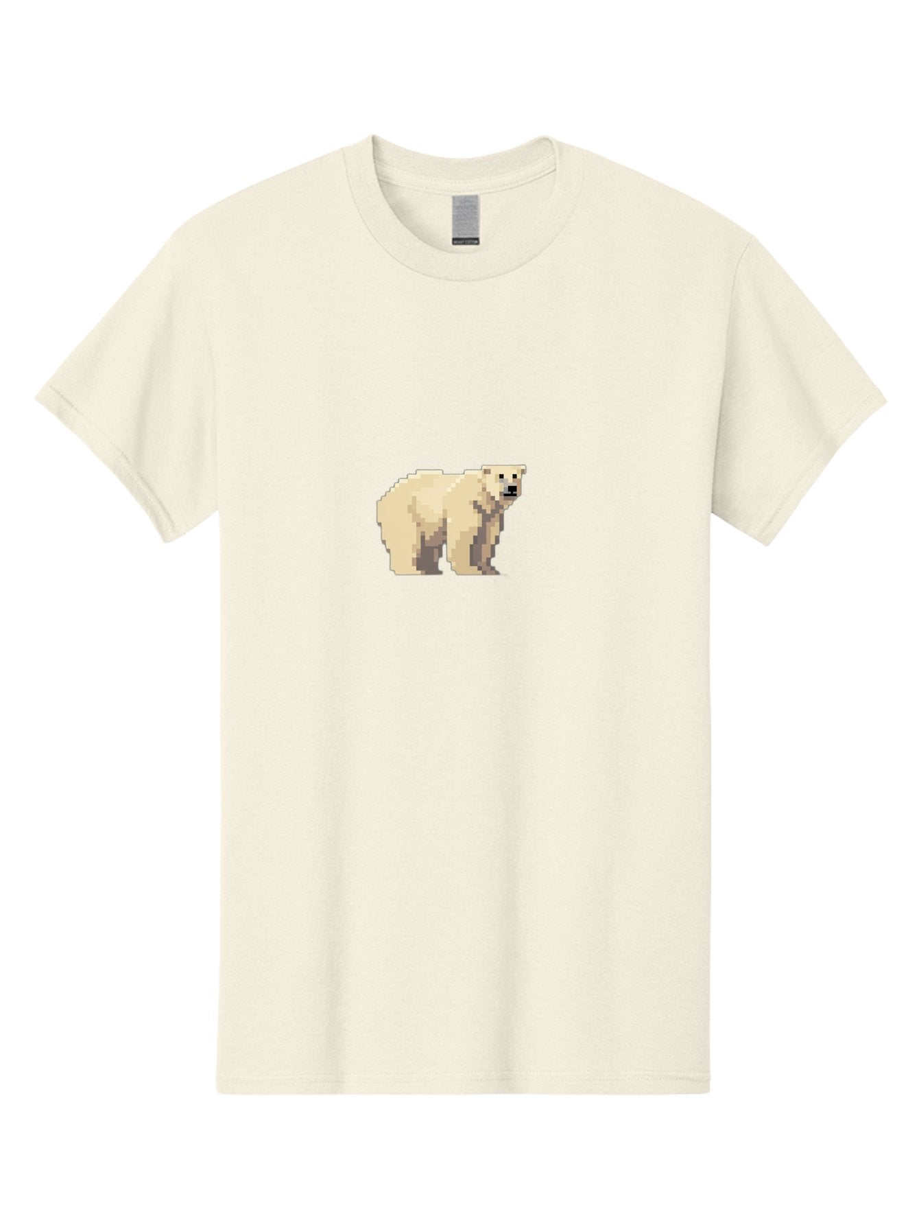 Pixel-Polar-Bear Men'S Graphic Tee, 100% Cotton, Comfortable Casual Summer Wear, Machine Washable, Pixel Art, Polar Bear, White Bear, Arctic Animal, Cartoon Style, Pixelated Graphics, Wildlife Illustration, Digital Art, Retro Aesthetic, Bae636