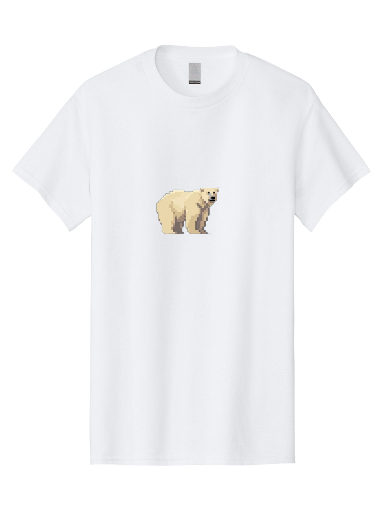 Pixel-Polar-Bear Men'S Graphic Tee, 100% Cotton, Comfortable Casual Summer Wear, Machine Washable, Pixel Art, Polar Bear, White Bear, Arctic Animal, Cartoon Style, Pixelated Graphics, Wildlife Illustration, Digital Art, Retro Aesthetic, Bae636 9