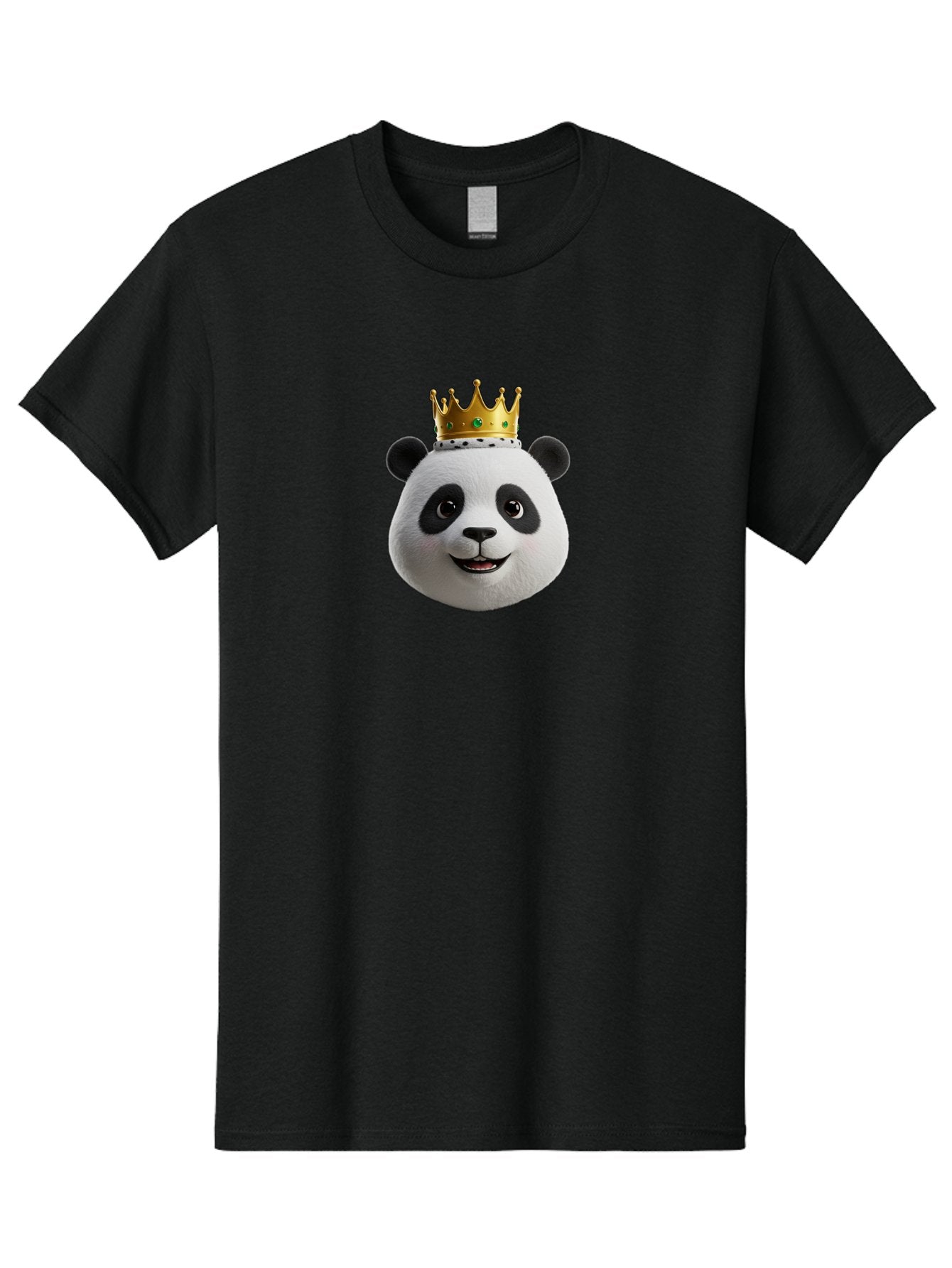 Po Men'S Graphic Tee, 100% Cotton, Comfortable Casual Summer Wear, Machine Washable, Kung Fu Panda, Po'S Face, Cartoon Panda, Crown Icon, Royal Treatment, Animated Character, Adorable Expression, Funny Face, King Of Pandas, Bae637 7