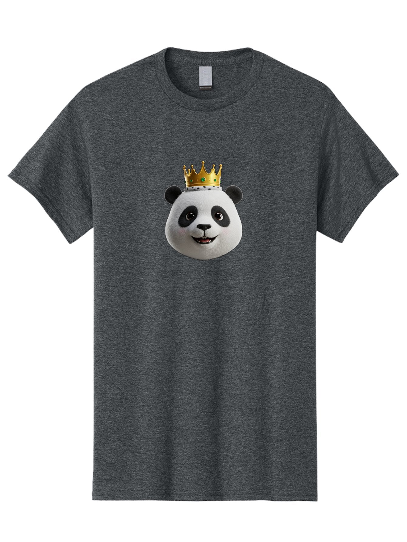 Po Men'S Graphic Tee, 100% Cotton, Comfortable Casual Summer Wear, Machine Washable, Kung Fu Panda, Po'S Face, Cartoon Panda, Crown Icon, Royal Treatment, Animated Character, Adorable Expression, Funny Face, King Of Pandas, Bae637 9