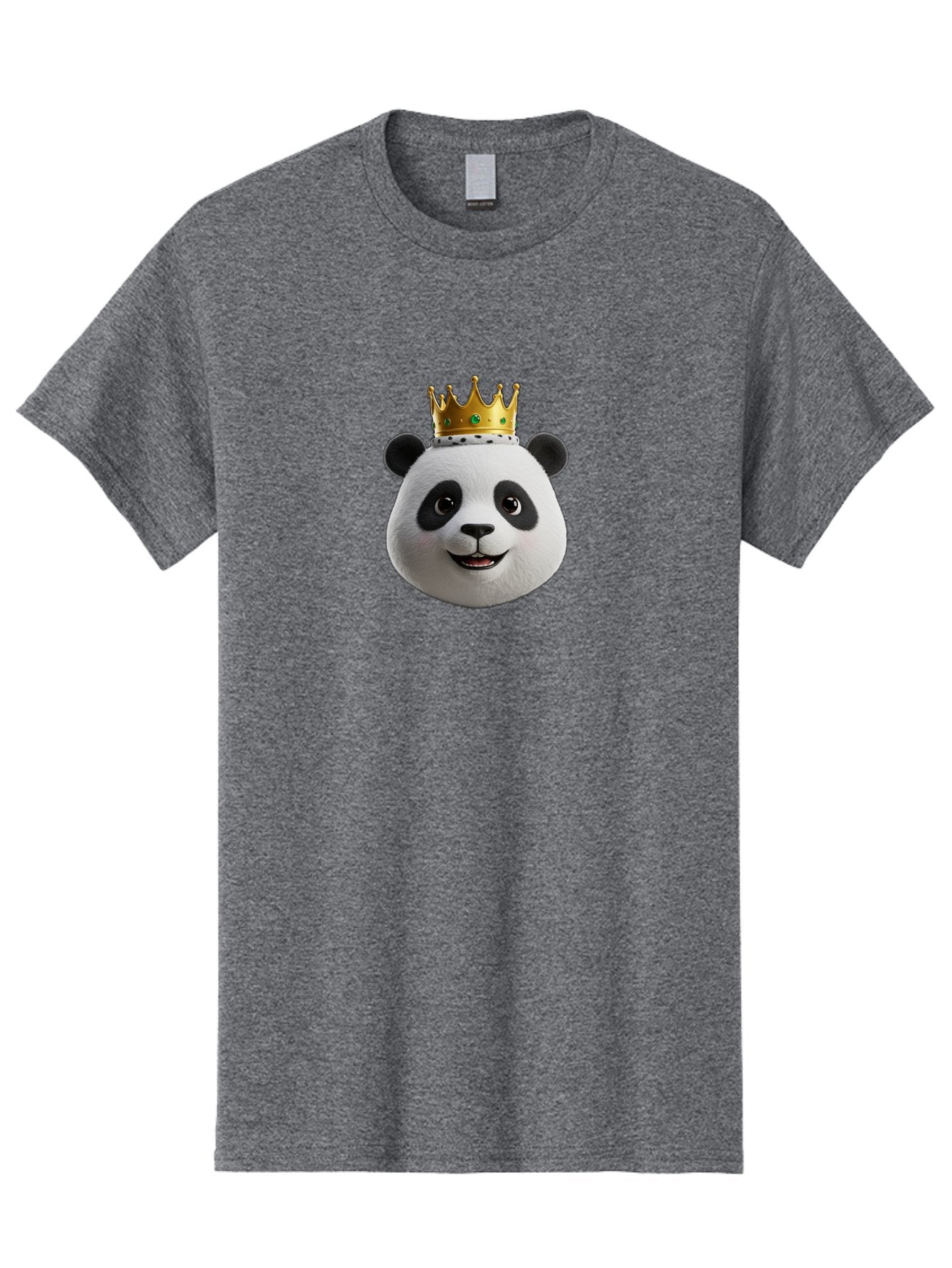 Po Men'S Graphic Tee, 100% Cotton, Comfortable Casual Summer Wear, Machine Washable, Kung Fu Panda, Po'S Face, Cartoon Panda, Crown Icon, Royal Treatment, Animated Character, Adorable Expression, Funny Face, King Of Pandas, Bae637 11