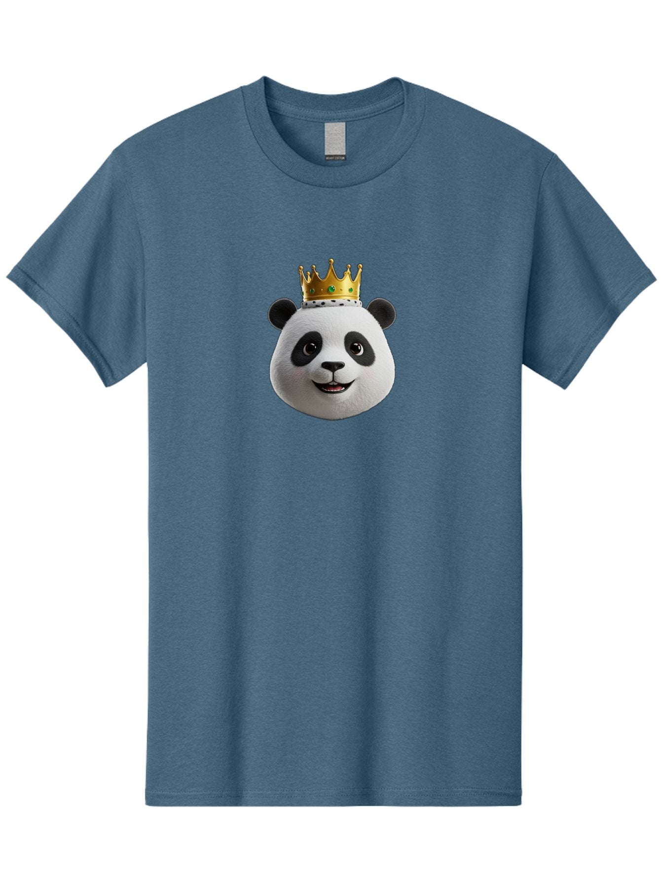 Po Men'S Graphic Tee, 100% Cotton, Comfortable Casual Summer Wear, Machine Washable, Kung Fu Panda, Po'S Face, Cartoon Panda, Crown Icon, Royal Treatment, Animated Character, Adorable Expression, Funny Face, King Of Pandas, Bae637 12
