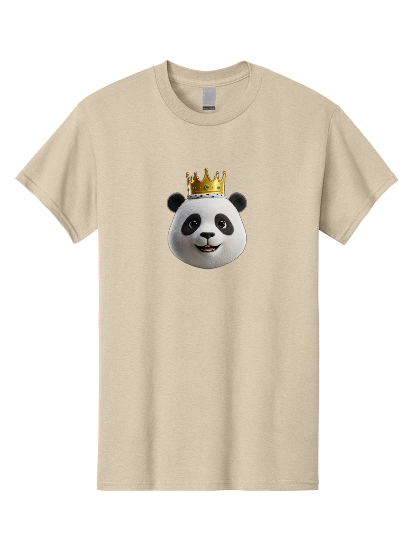 Po Men'S Graphic Tee, 100% Cotton, Comfortable Casual Summer Wear, Machine Washable, Kung Fu Panda, Po'S Face, Cartoon Panda, Crown Icon, Royal Treatment, Animated Character, Adorable Expression, Funny Face, King Of Pandas, Bae637 6