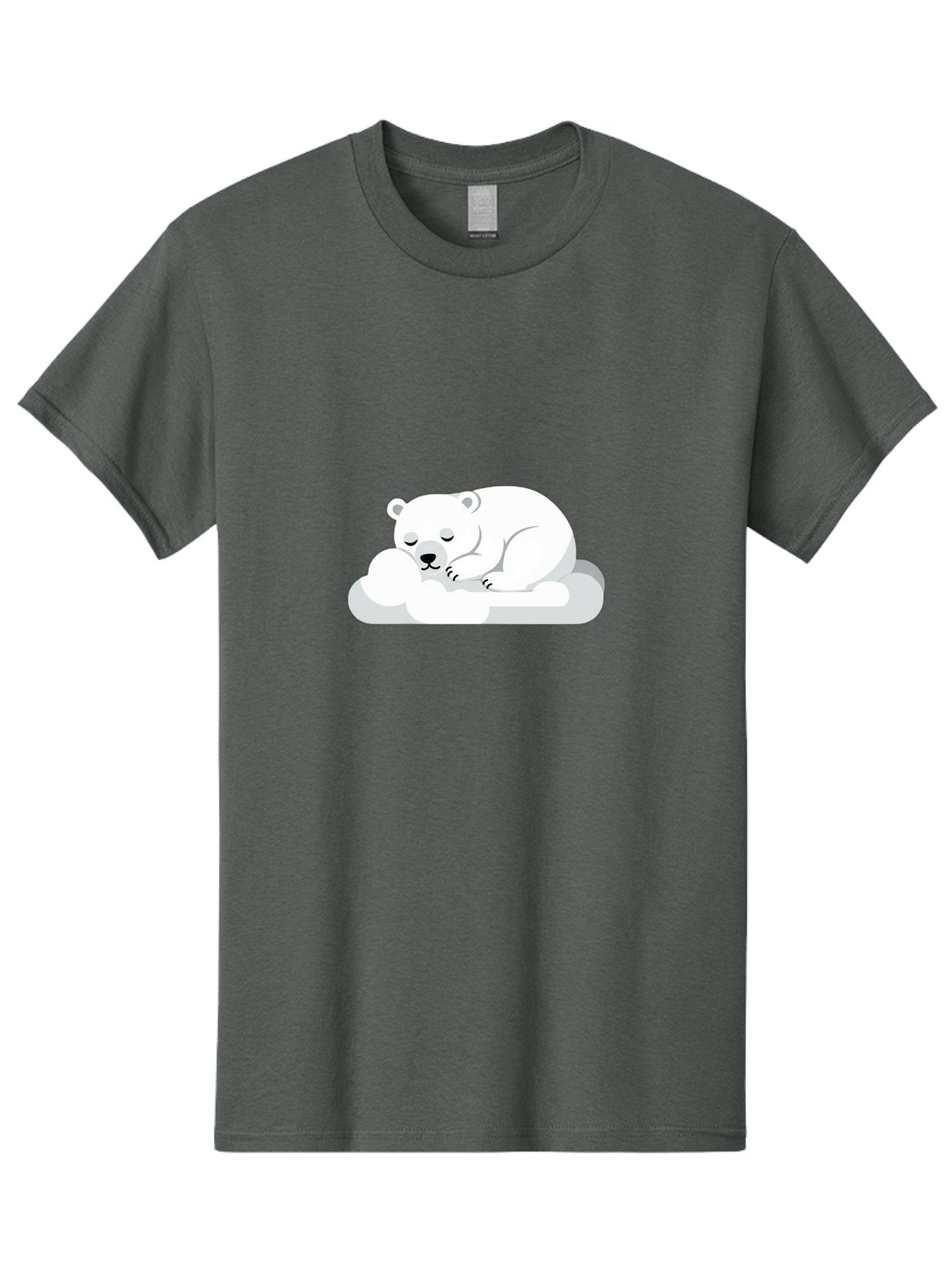 Polar-Bear-2 Men'S Graphic Tee, 100% Cotton, Comfortable Casual Summer Wear, Machine Washable, Sleeping Polar Bear, Cute Animal, Cartoon Character, Peaceful Slumber, Serene Atmosphere, Dreamy Clouds, Adorable Illustration, Calm And Relaxing Bae639 13