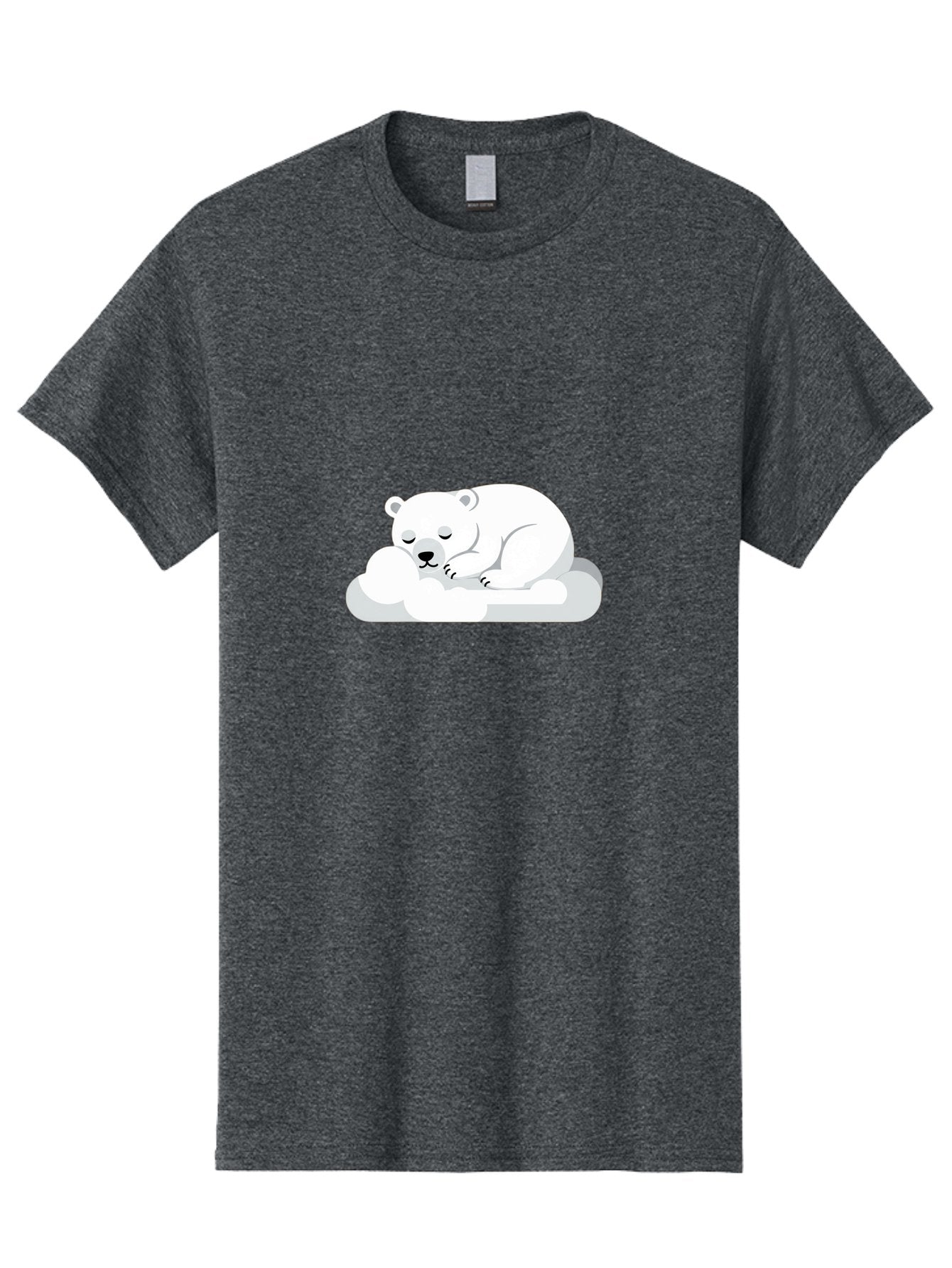 Polar-Bear-2 Men'S Graphic Tee, 100% Cotton, Comfortable Casual Summer Wear, Machine Washable, Sleeping Polar Bear, Cute Animal, Cartoon Character, Peaceful Slumber, Serene Atmosphere, Dreamy Clouds, Adorable Illustration, Calm And Relaxing Bae639