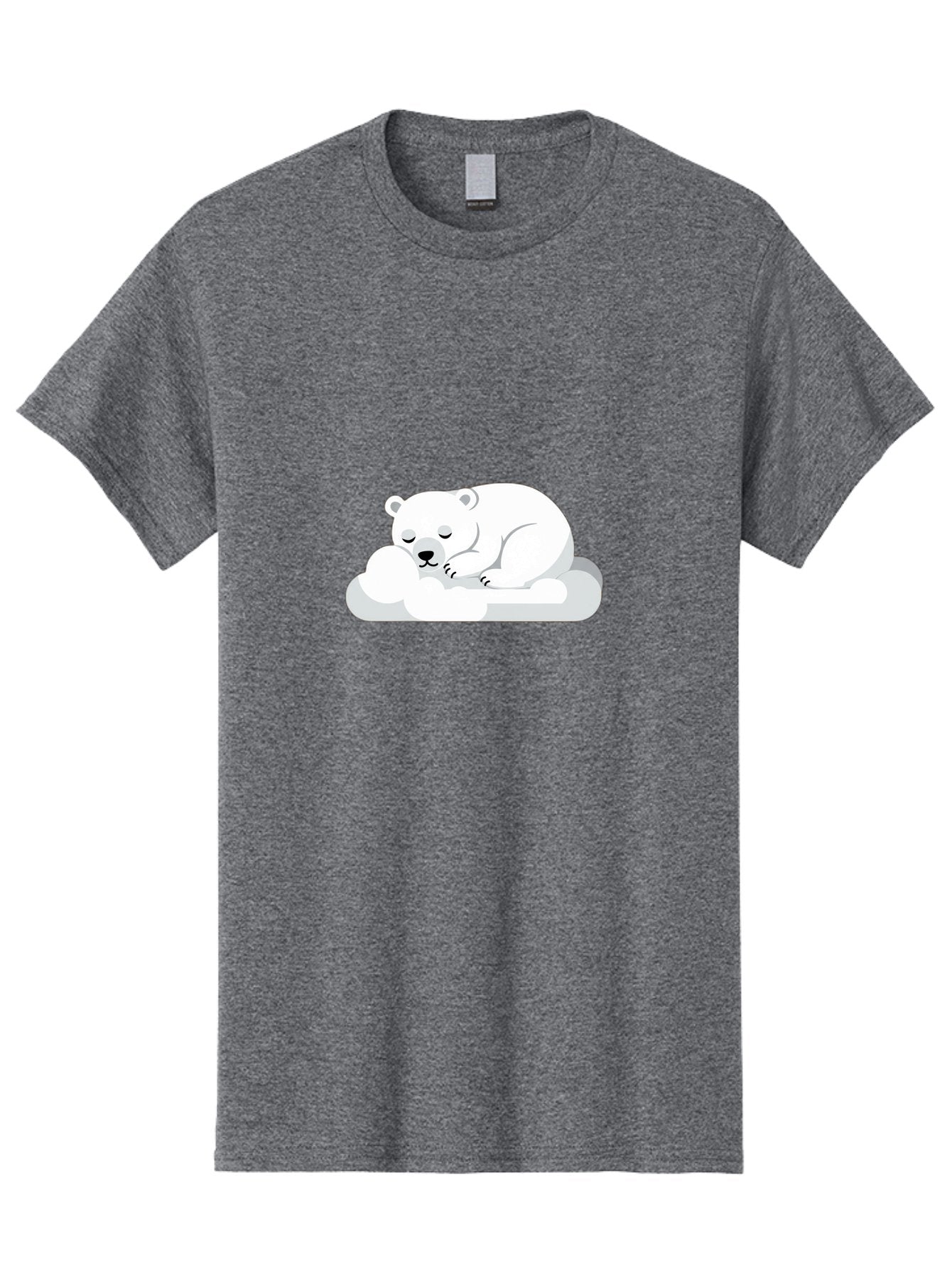 Polar-Bear-2 Men'S Graphic Tee, 100% Cotton, Comfortable Casual Summer Wear, Machine Washable, Sleeping Polar Bear, Cute Animal, Cartoon Character, Peaceful Slumber, Serene Atmosphere, Dreamy Clouds, Adorable Illustration, Calm And Relaxing Bae639 5