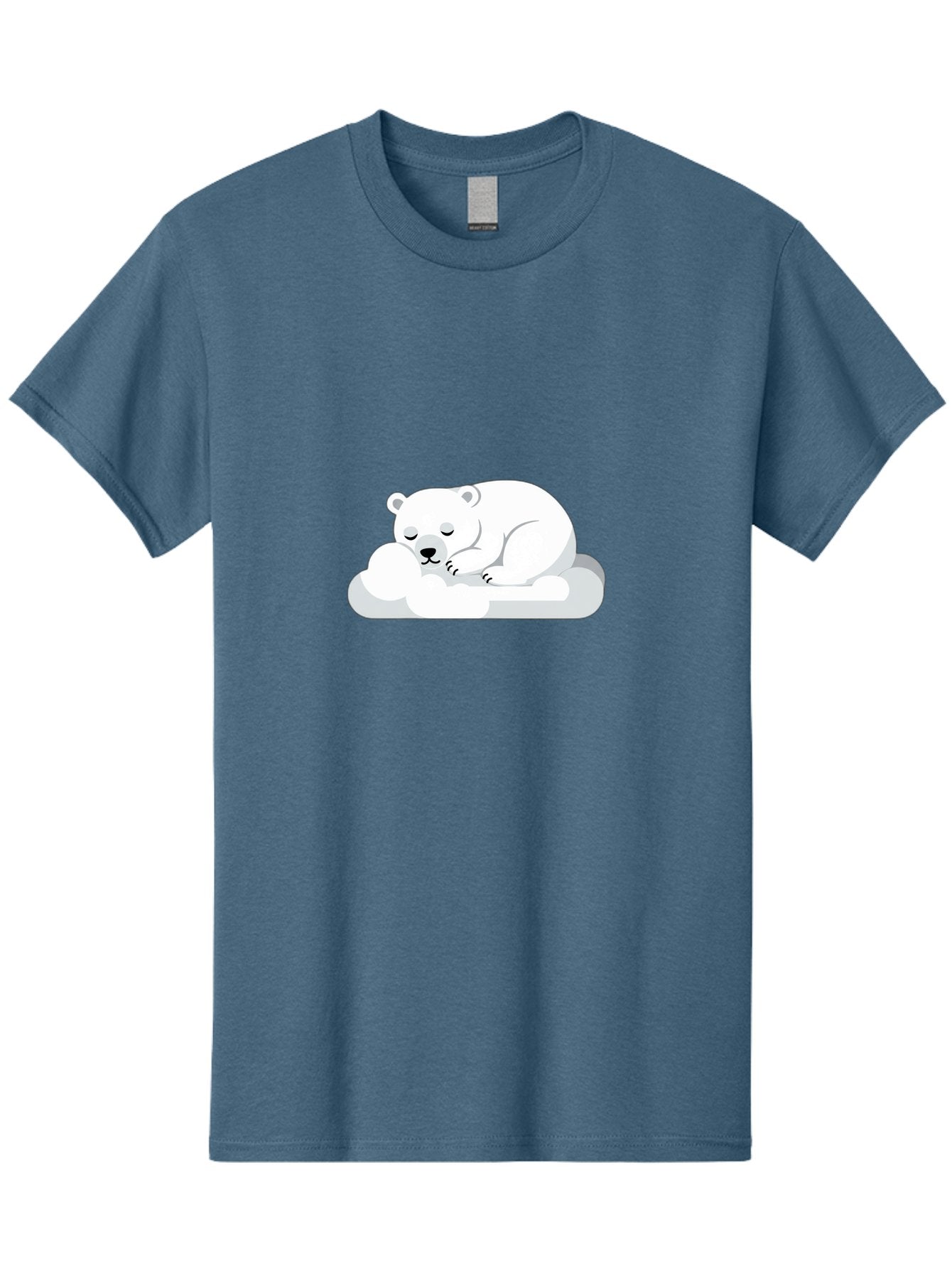 Polar-Bear-2 Men'S Graphic Tee, 100% Cotton, Comfortable Casual Summer Wear, Machine Washable, Sleeping Polar Bear, Cute Animal, Cartoon Character, Peaceful Slumber, Serene Atmosphere, Dreamy Clouds, Adorable Illustration, Calm And Relaxing Bae639 8