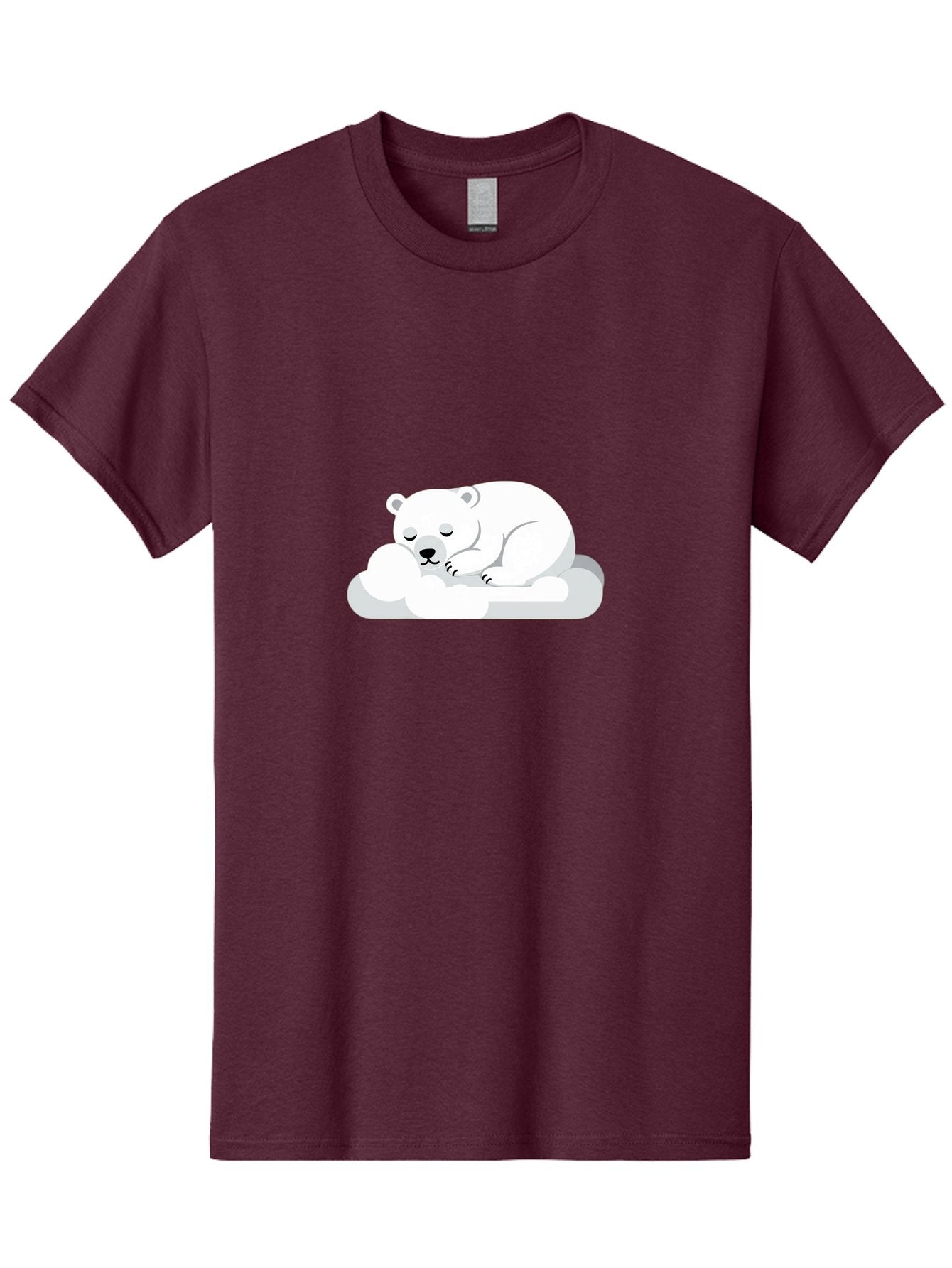 Polar-Bear-2 Men'S Graphic Tee, 100% Cotton, Comfortable Casual Summer Wear, Machine Washable, Sleeping Polar Bear, Cute Animal, Cartoon Character, Peaceful Slumber, Serene Atmosphere, Dreamy Clouds, Adorable Illustration, Calm And Relaxing Bae639 7