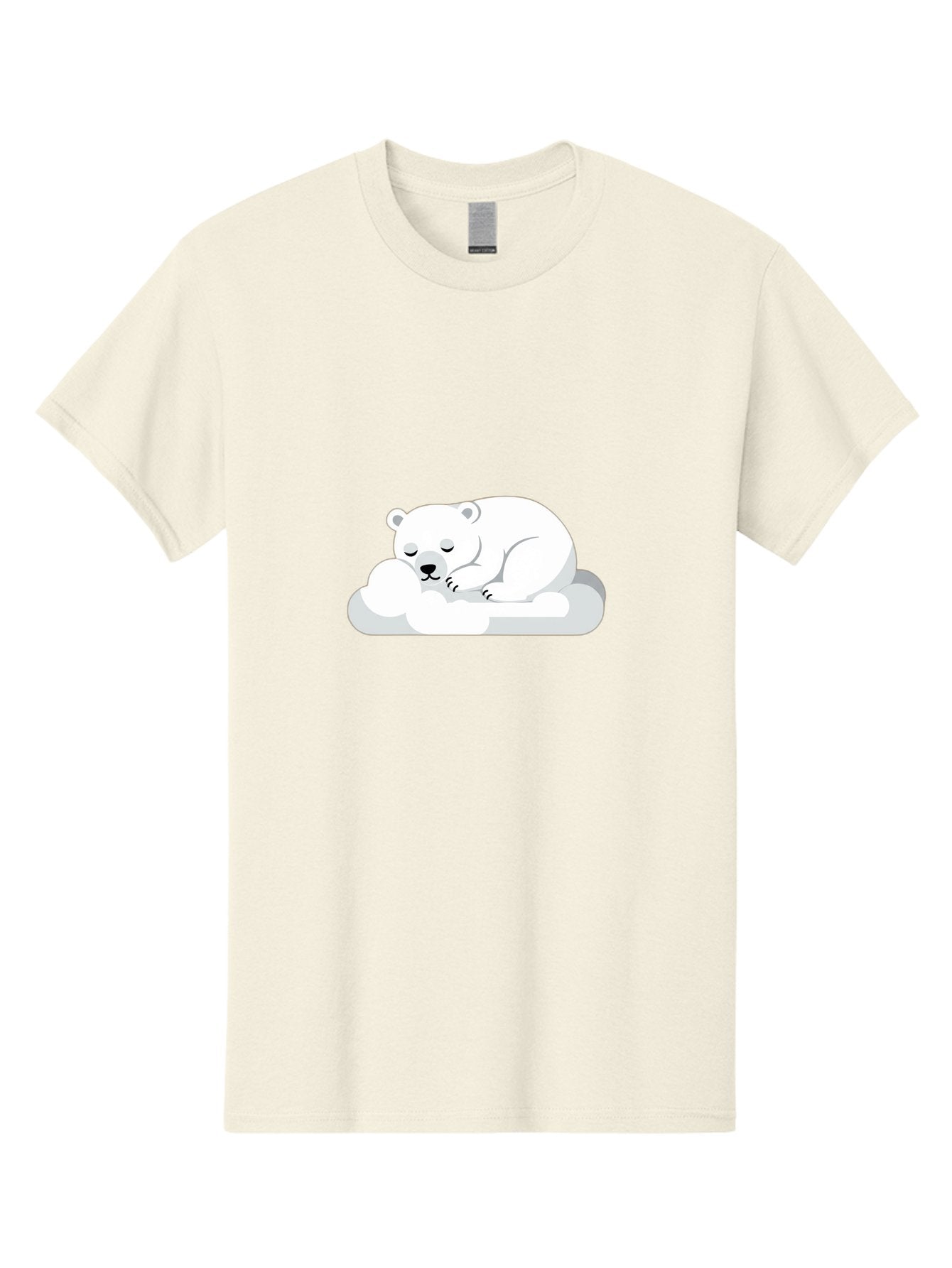 Polar-Bear-2 Men'S Graphic Tee, 100% Cotton, Comfortable Casual Summer Wear, Machine Washable, Sleeping Polar Bear, Cute Animal, Cartoon Character, Peaceful Slumber, Serene Atmosphere, Dreamy Clouds, Adorable Illustration, Calm And Relaxing Bae639 9