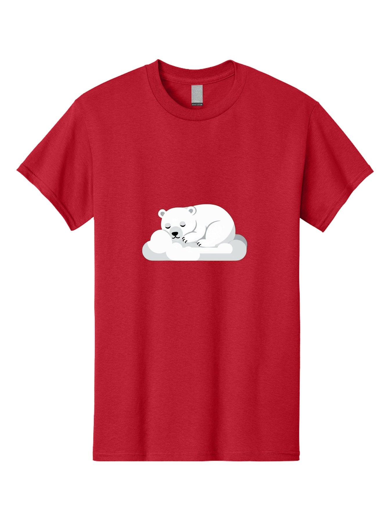 Polar-Bear-2 Men'S Graphic Tee, 100% Cotton, Comfortable Casual Summer Wear, Machine Washable, Sleeping Polar Bear, Cute Animal, Cartoon Character, Peaceful Slumber, Serene Atmosphere, Dreamy Clouds, Adorable Illustration, Calm And Relaxing Bae639 4