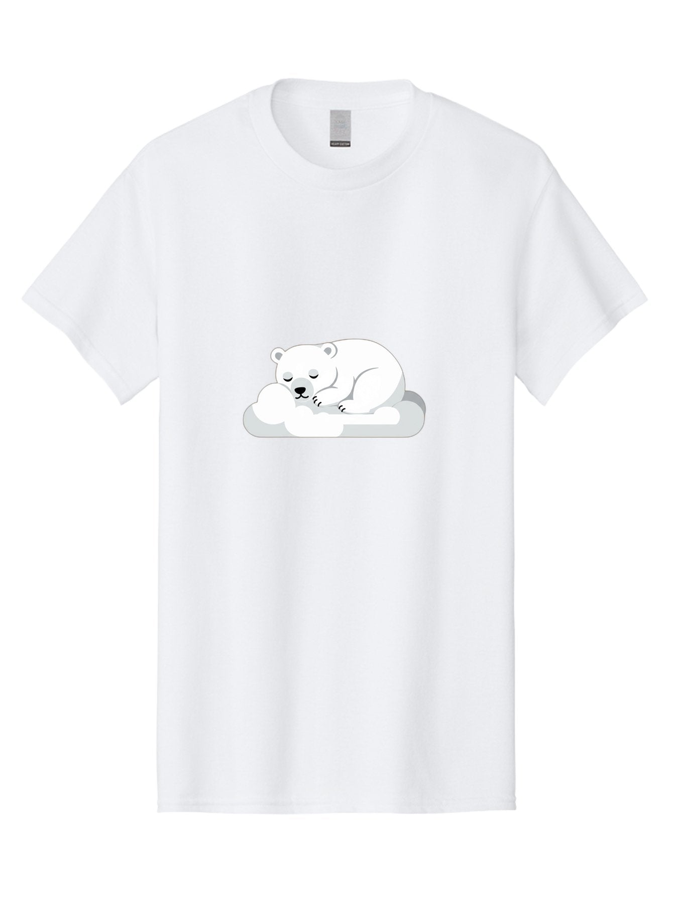 Polar-Bear-2 Men'S Graphic Tee, 100% Cotton, Comfortable Casual Summer Wear, Machine Washable, Sleeping Polar Bear, Cute Animal, Cartoon Character, Peaceful Slumber, Serene Atmosphere, Dreamy Clouds, Adorable Illustration, Calm And Relaxing Bae639